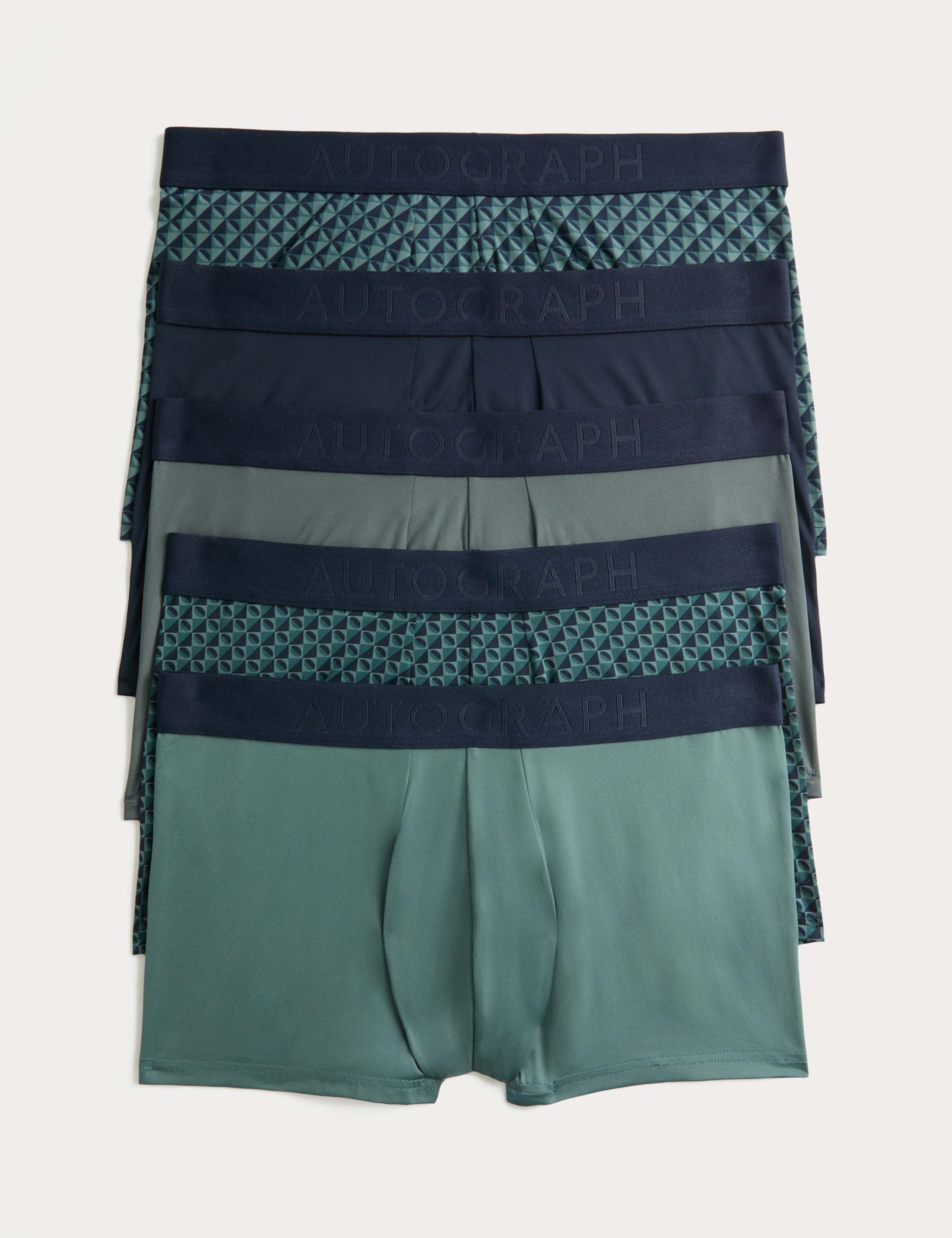 5pk Microskin Geometric Print Hipsters 1 of 2