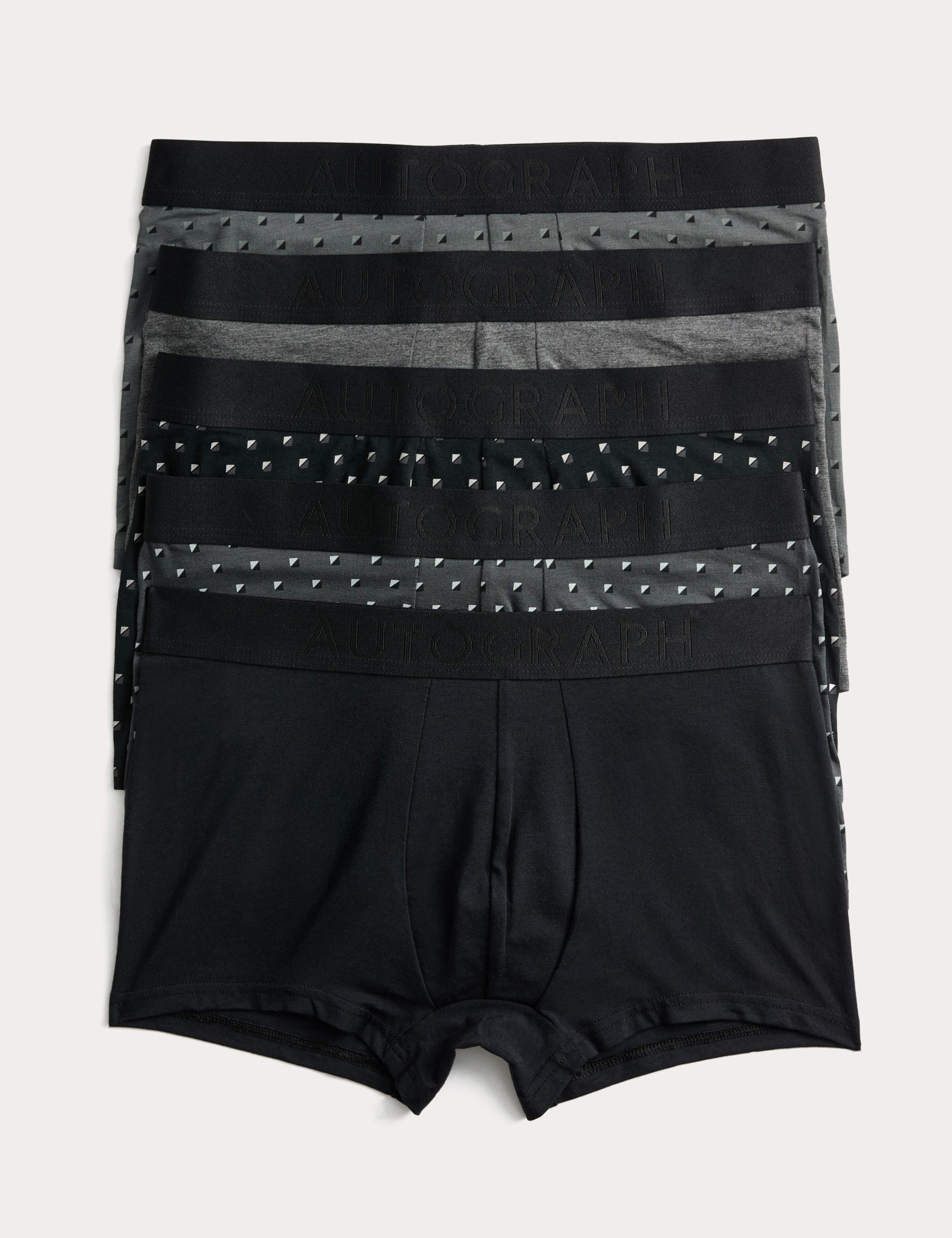 5 Pack Supima® Cotton Modal Geo Hipsters 1 of 2