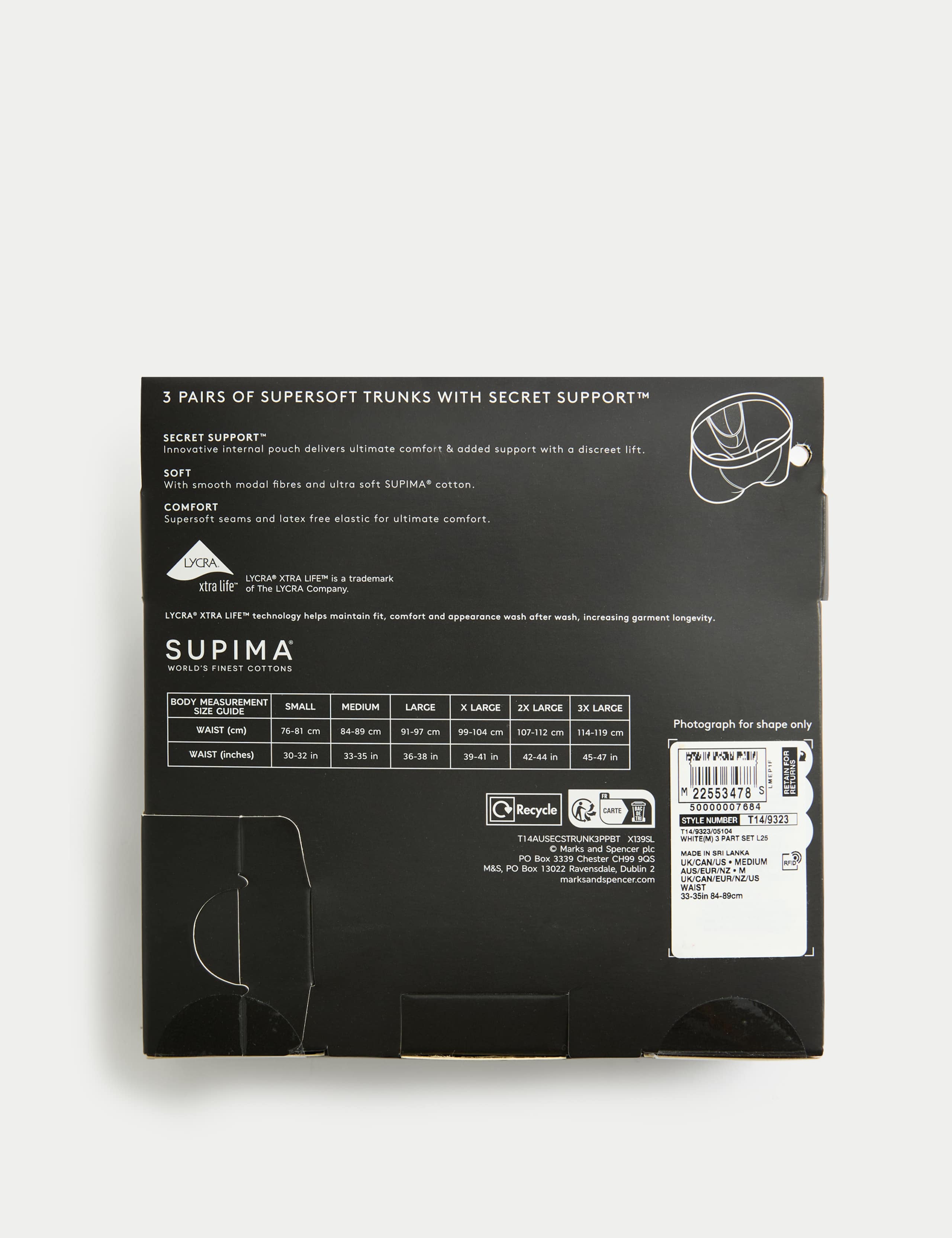 3pk Supima® Cotton Modal Secret Support™ Trunks 5 of 5