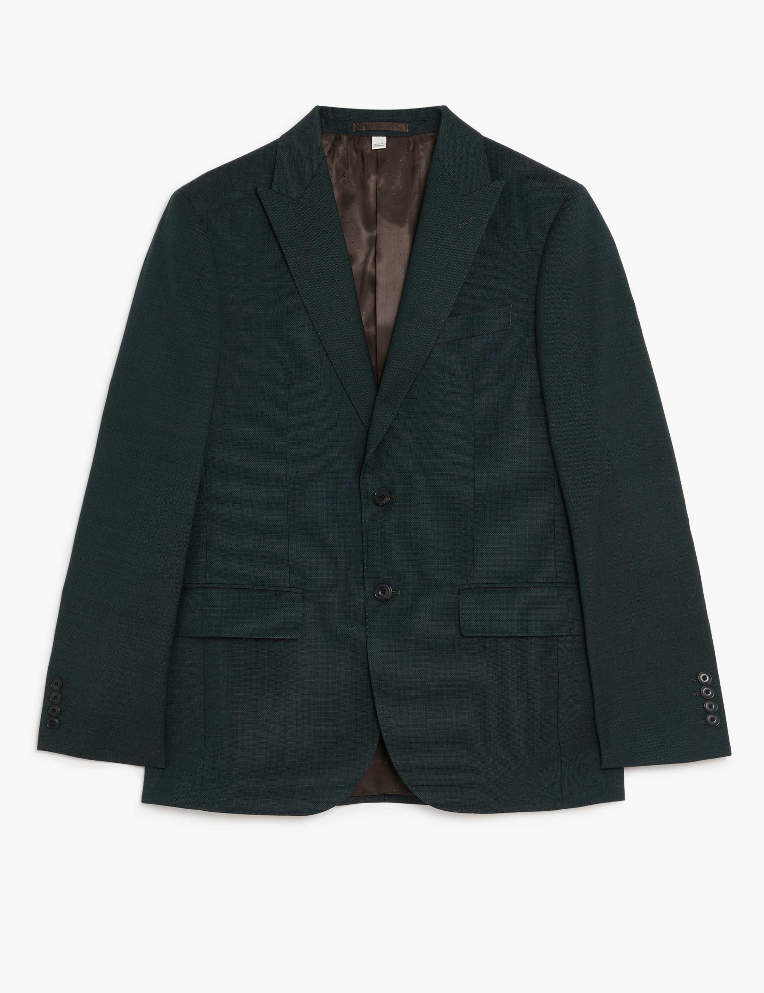 Tailored Fit Pure Wool Textured Suit Jacket 2 of 8