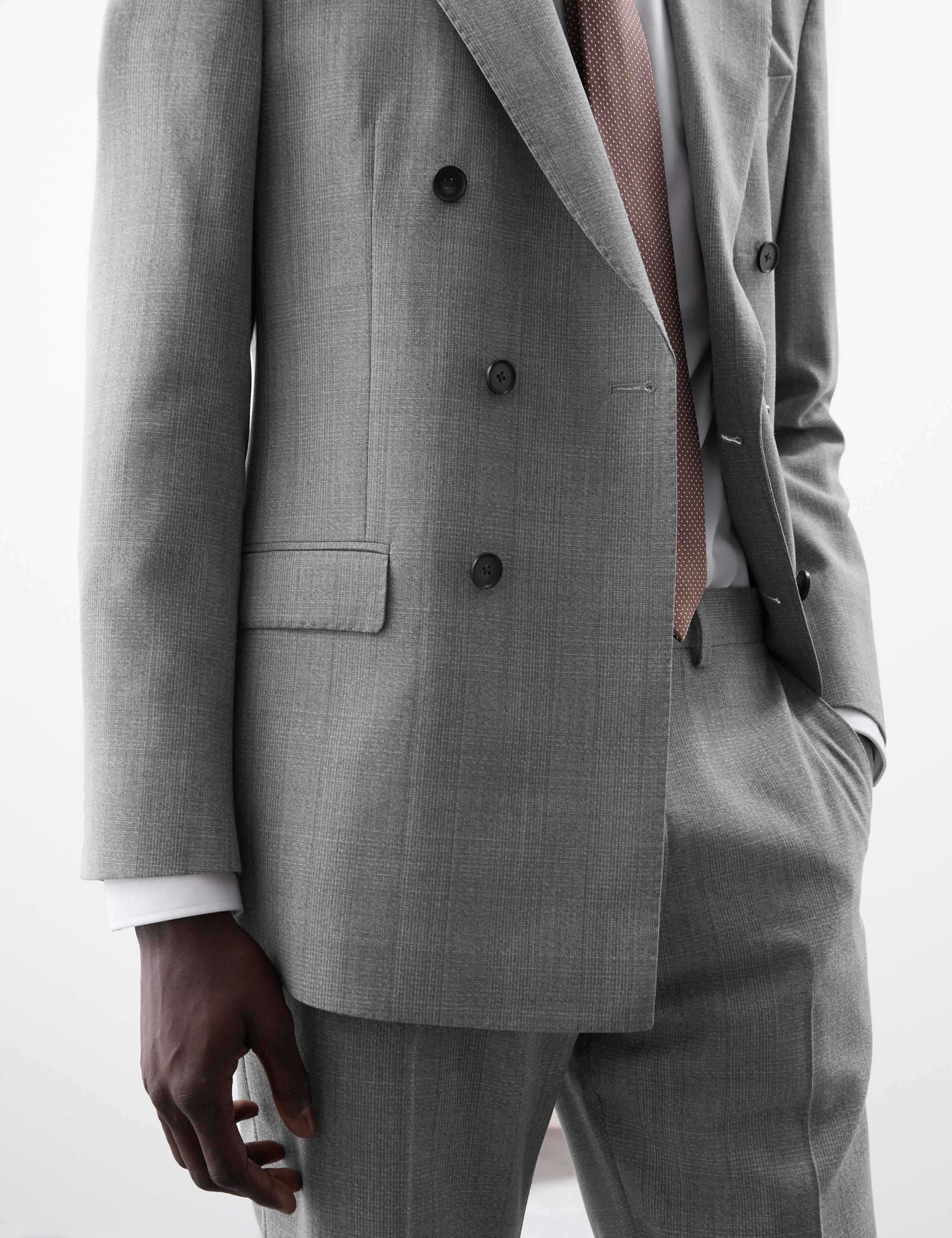 Tailored Fit Pure Wool Check Suit Jacket 4 of 8