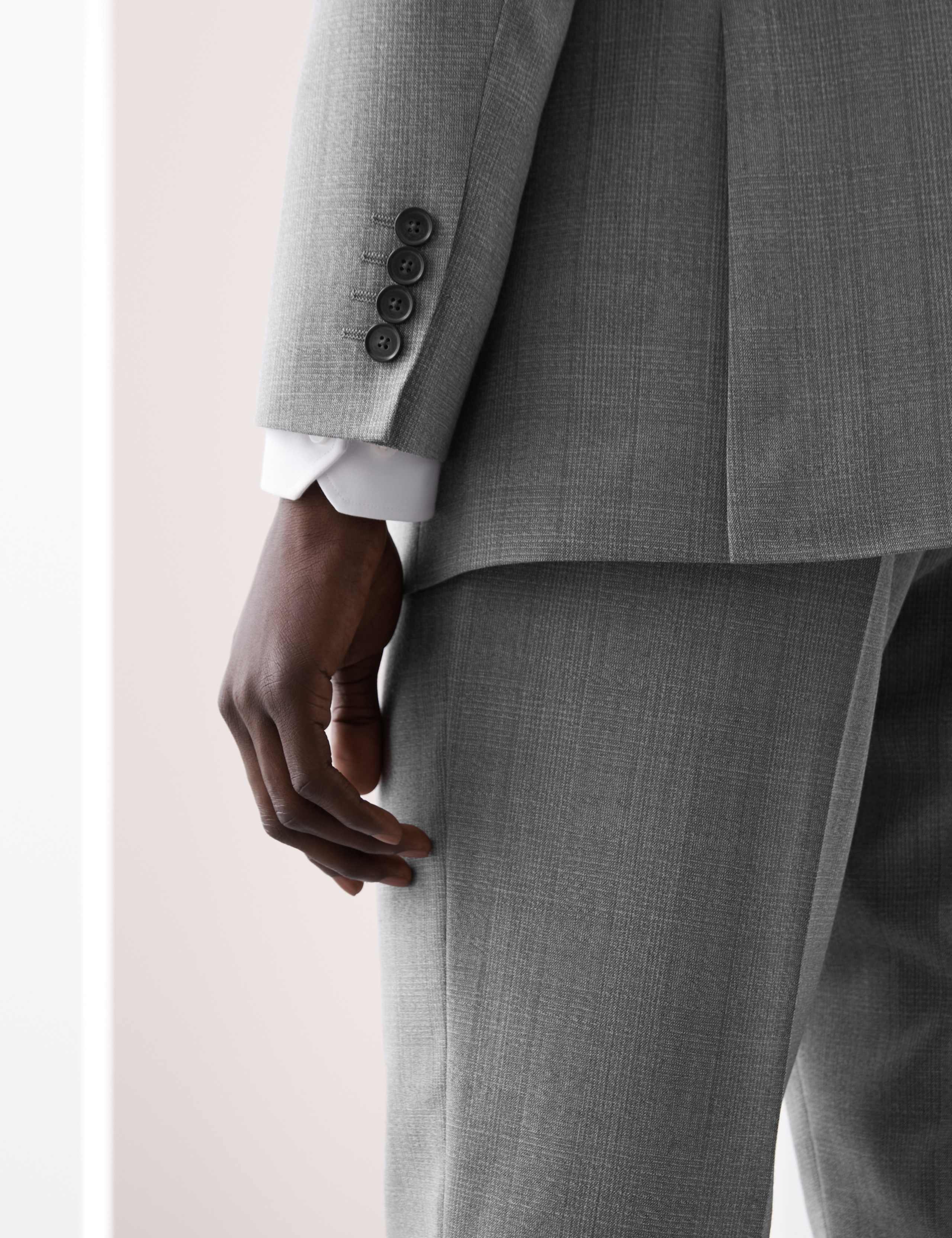 Tailored Fit Pure Wool Check Suit Jacket 6 of 8