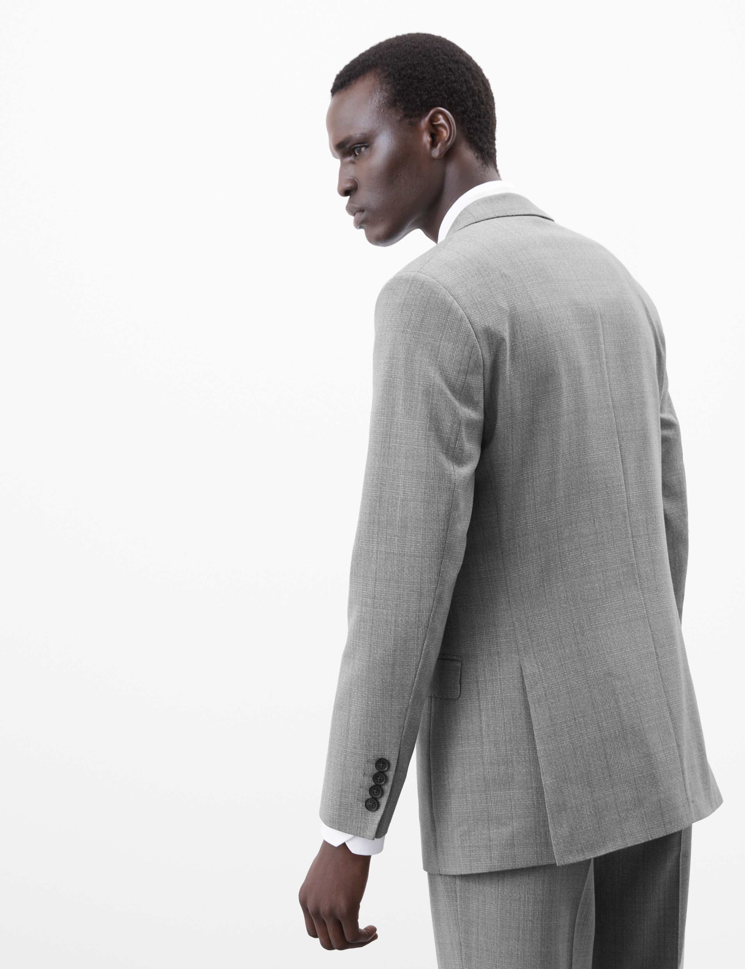 Tailored Fit Pure Wool Check Suit Jacket 8 of 8
