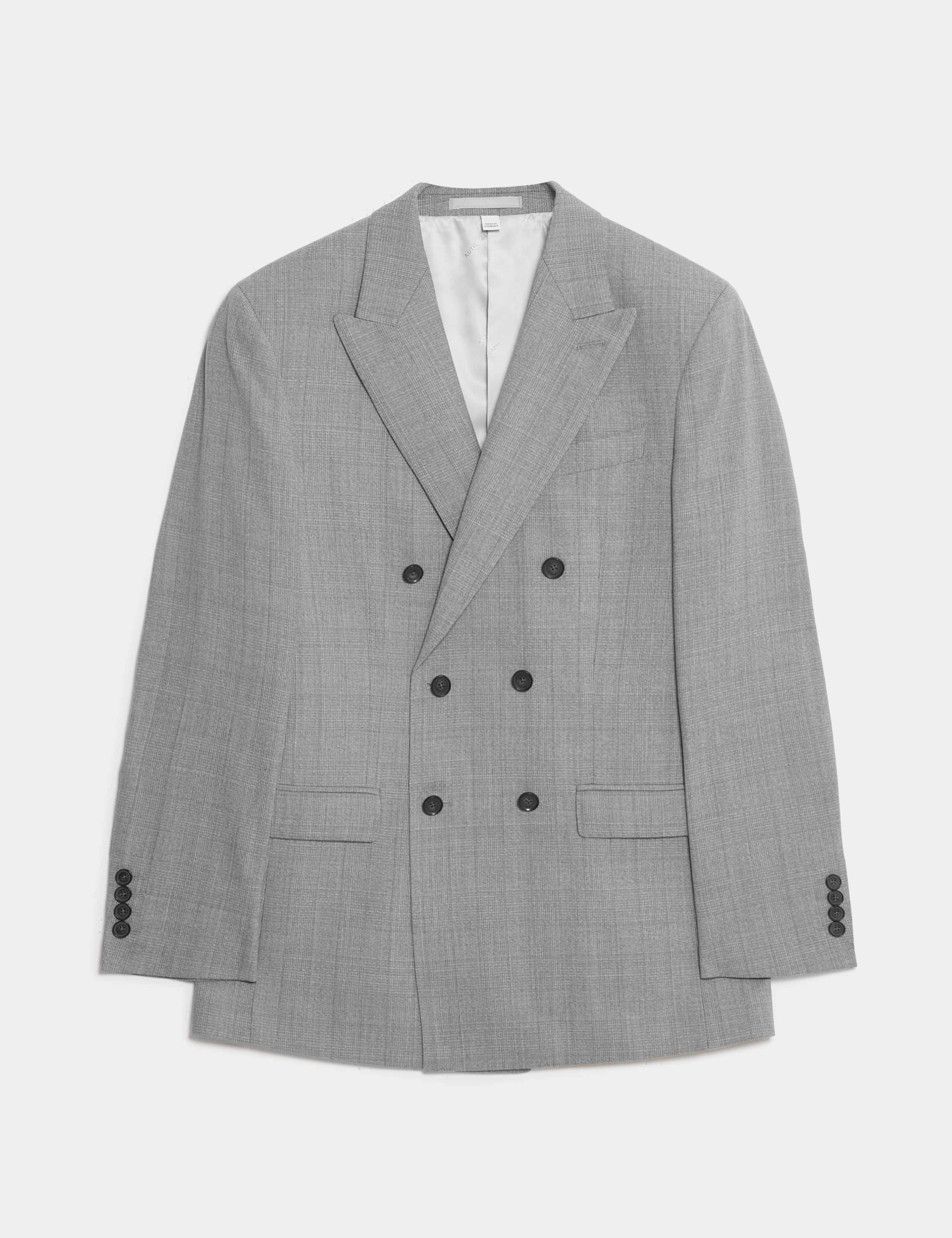 Tailored Fit Pure Wool Check Suit Jacket 2 of 8