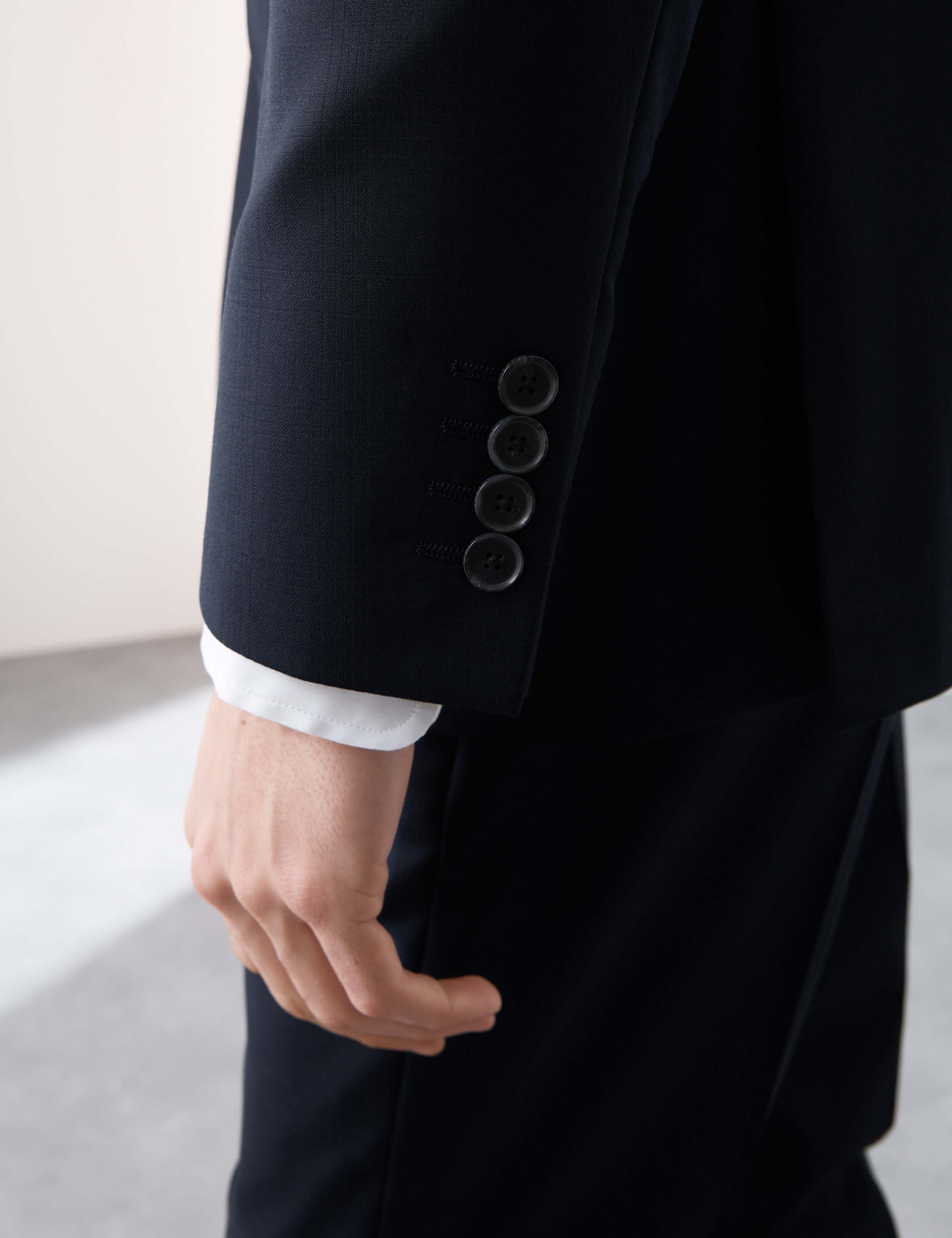 Tailored Fit Pure Wool Check Suit Jacket 7 of 8