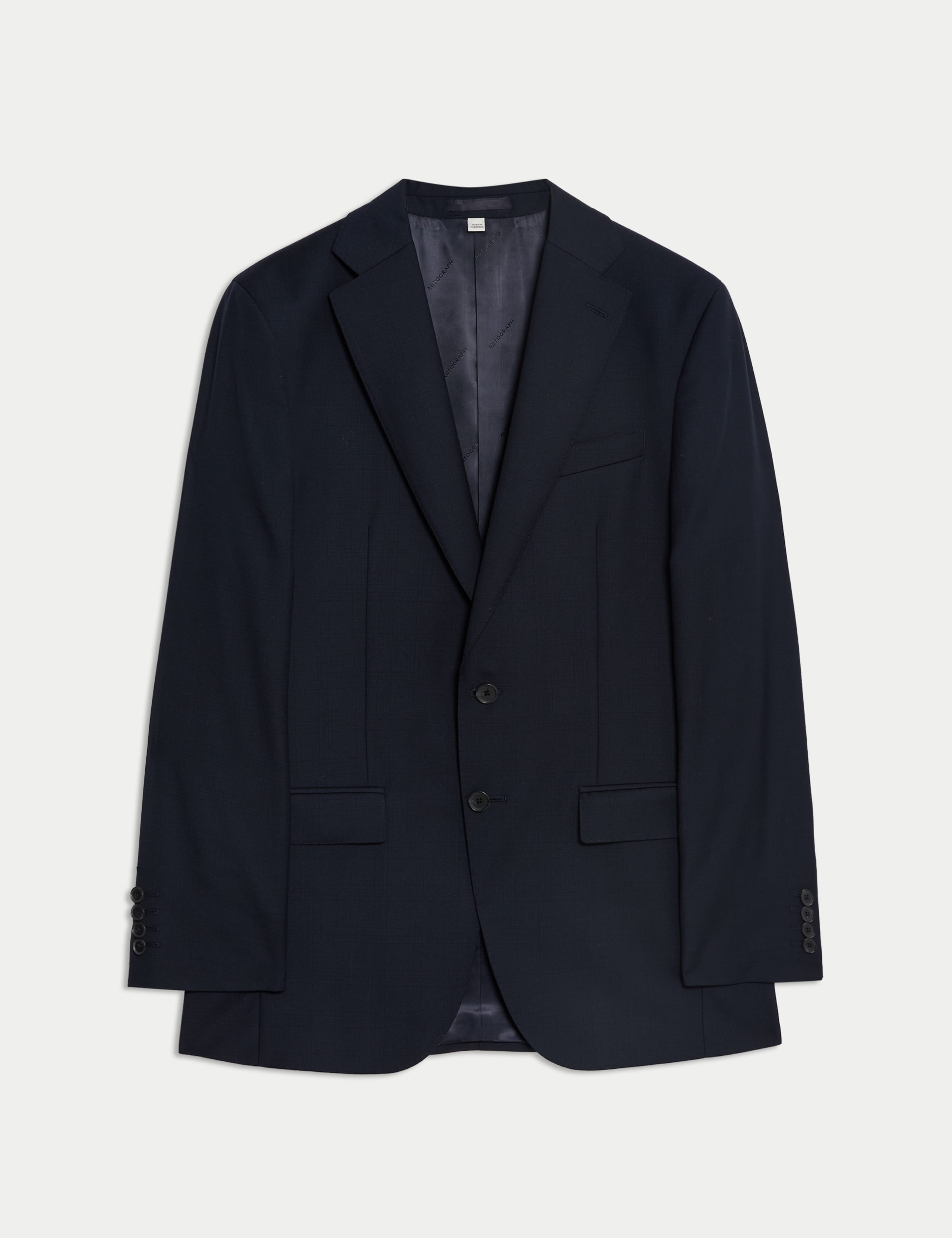 Tailored Fit Pure Wool Check Suit Jacket 2 of 8