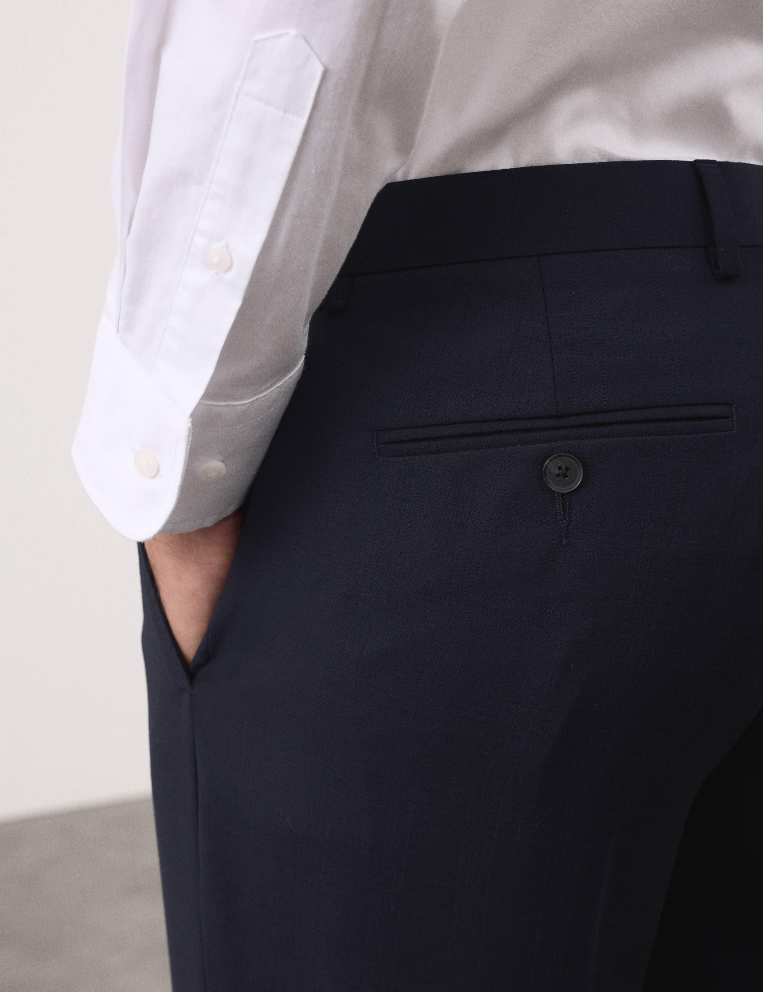 Tailored Fit Pure Wool Check Suit Trousers 10 of 10