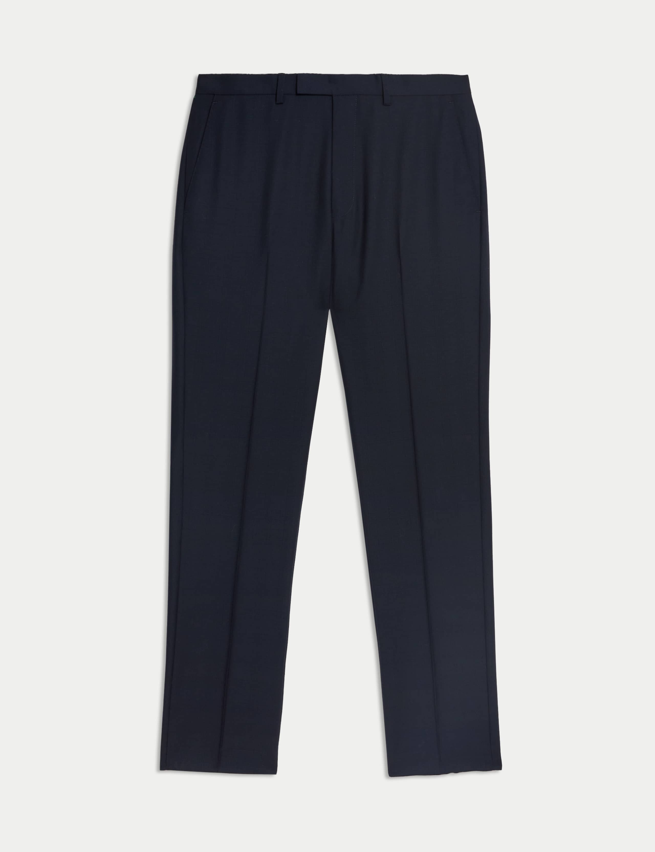 Tailored Fit Pure Wool Check Suit Trousers 2 of 8
