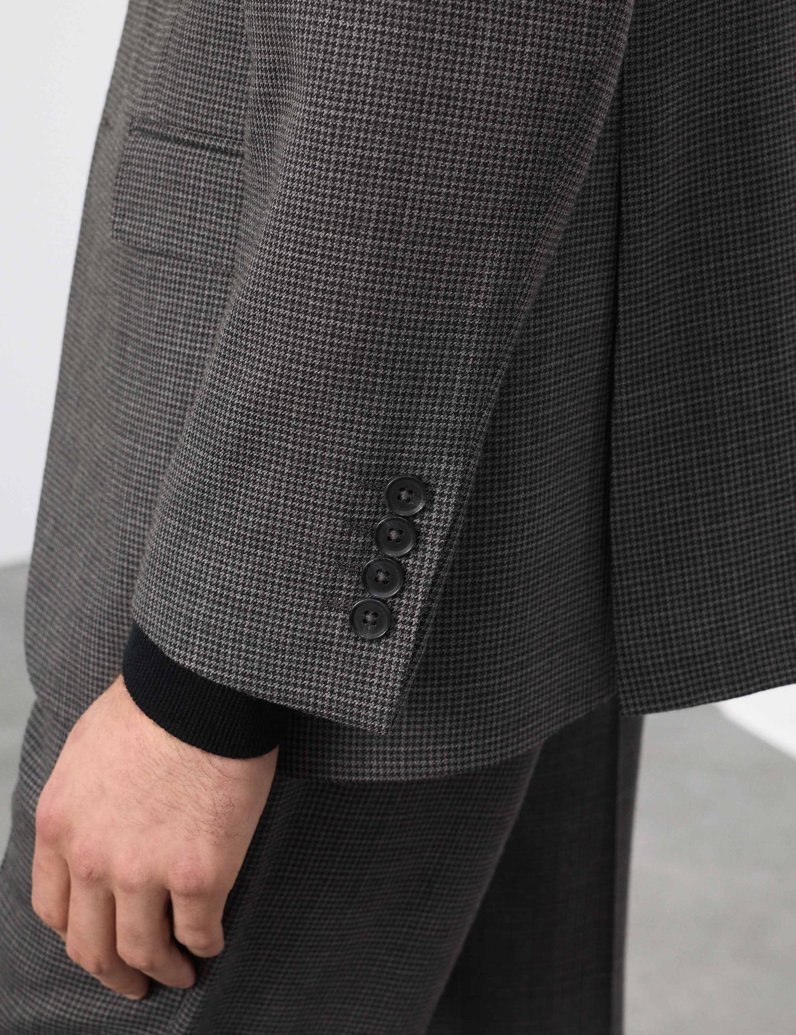 Tailored Fit Pure Wool Puppytooth Jacket 4 of 8