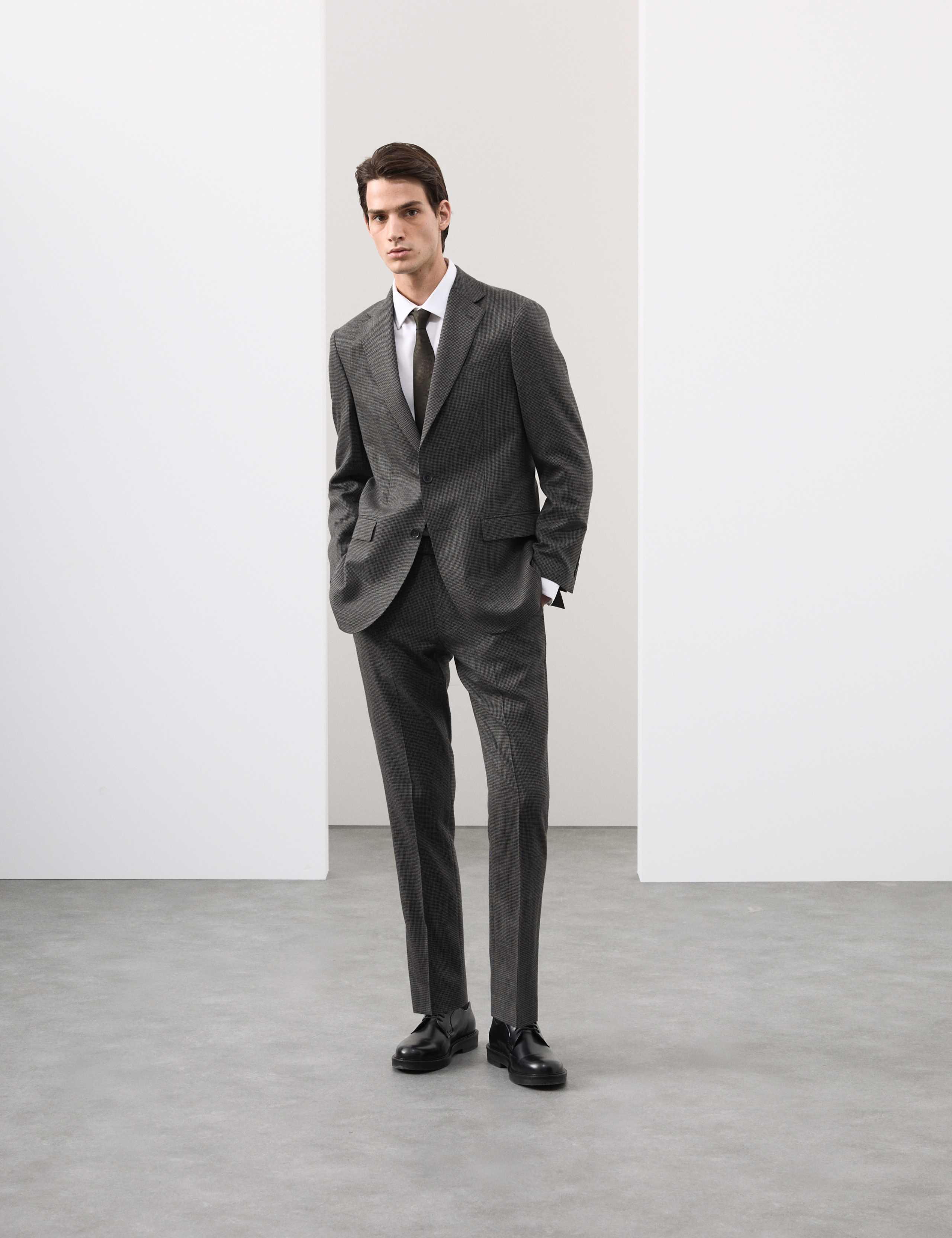 Tailored Fit Pure Wool Puppytooth Trousers 9 of 9