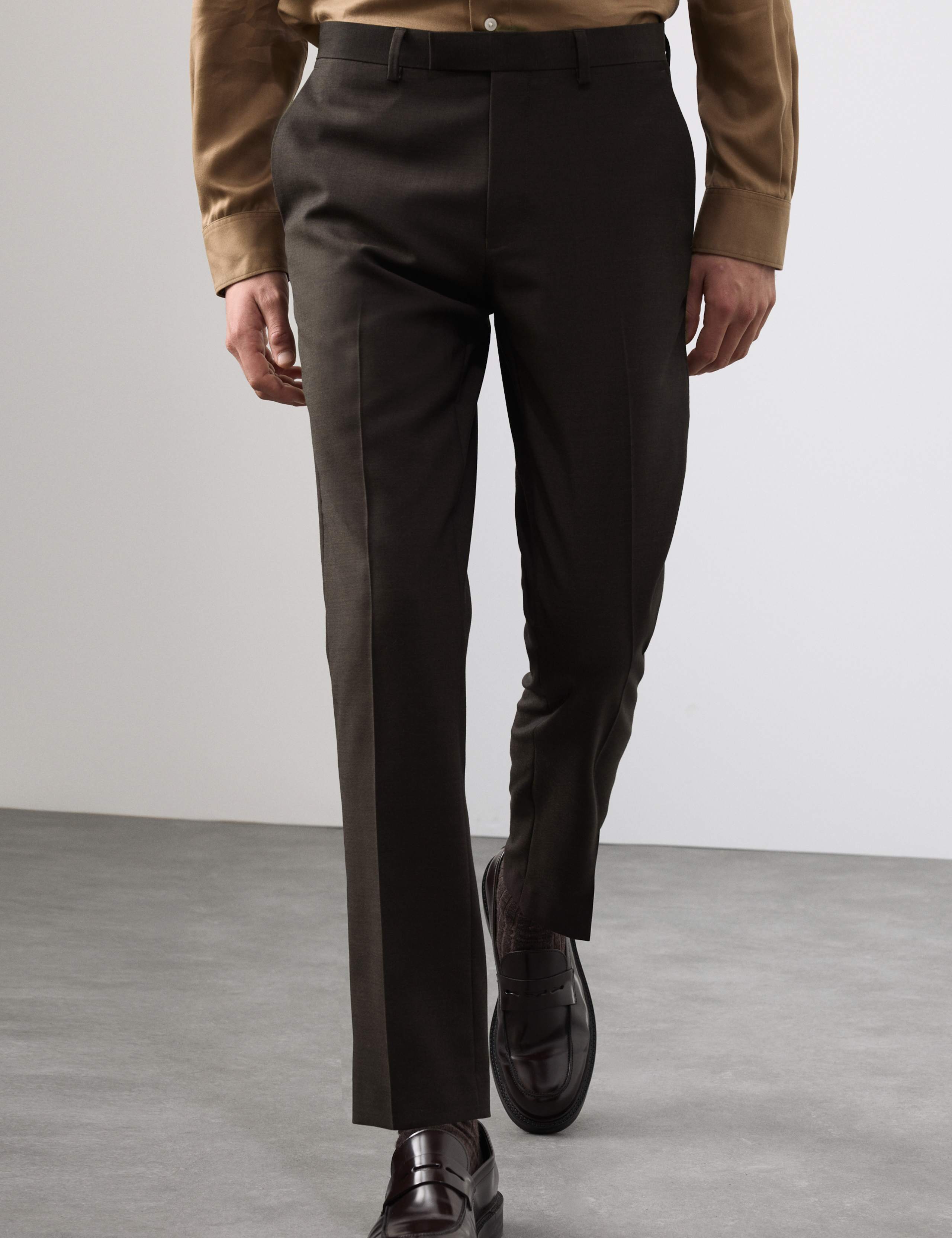 Tailored Fit Wool Blend Suit Trousers 4 of 9