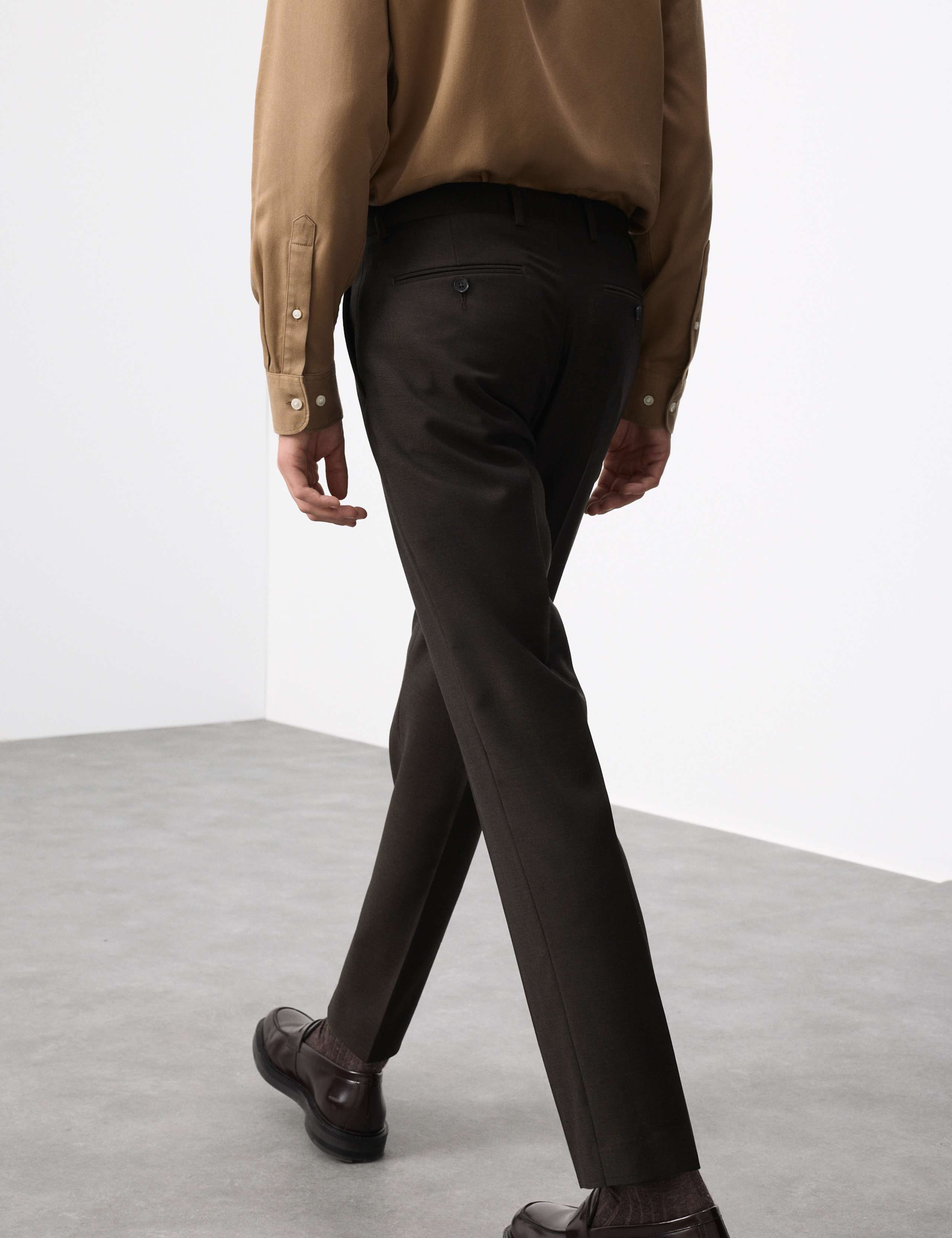 Tailored Fit Wool Blend Suit Trousers 6 of 9