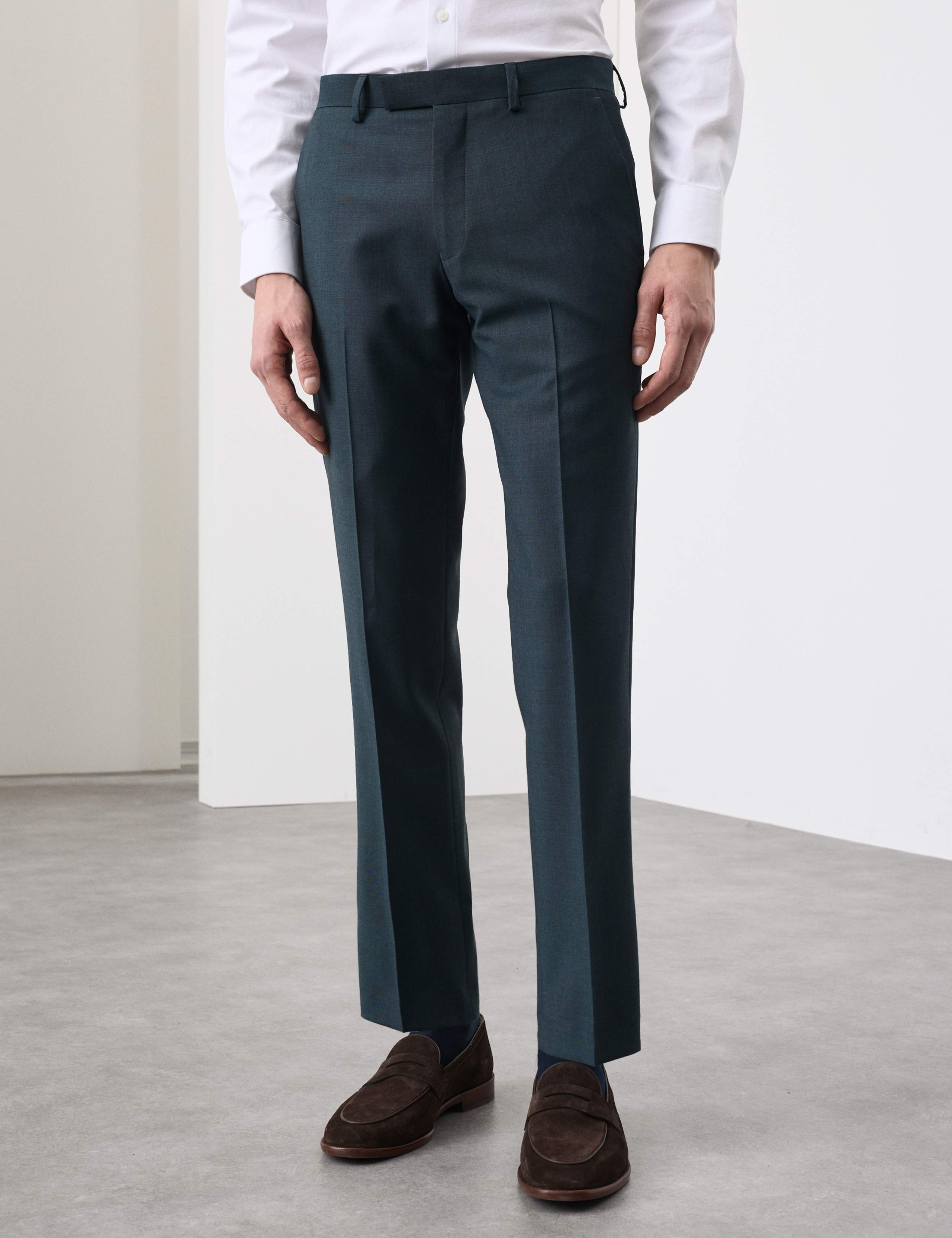 Tailored Fit Wool Rich Suit Trousers with Mohair 1 of 5