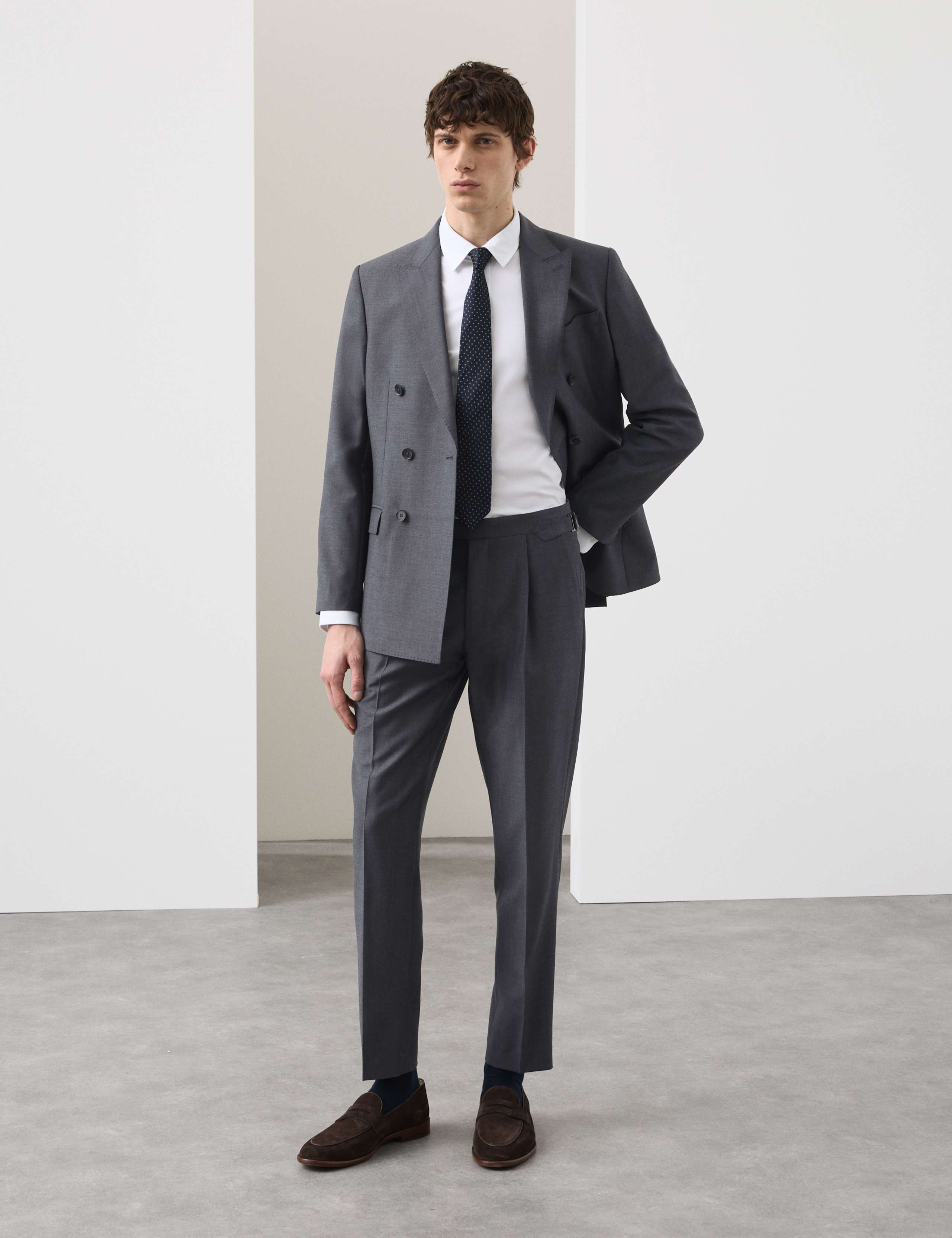 Tailored Fit Wool Rich Suit Trousers with Mohair 1 of 6