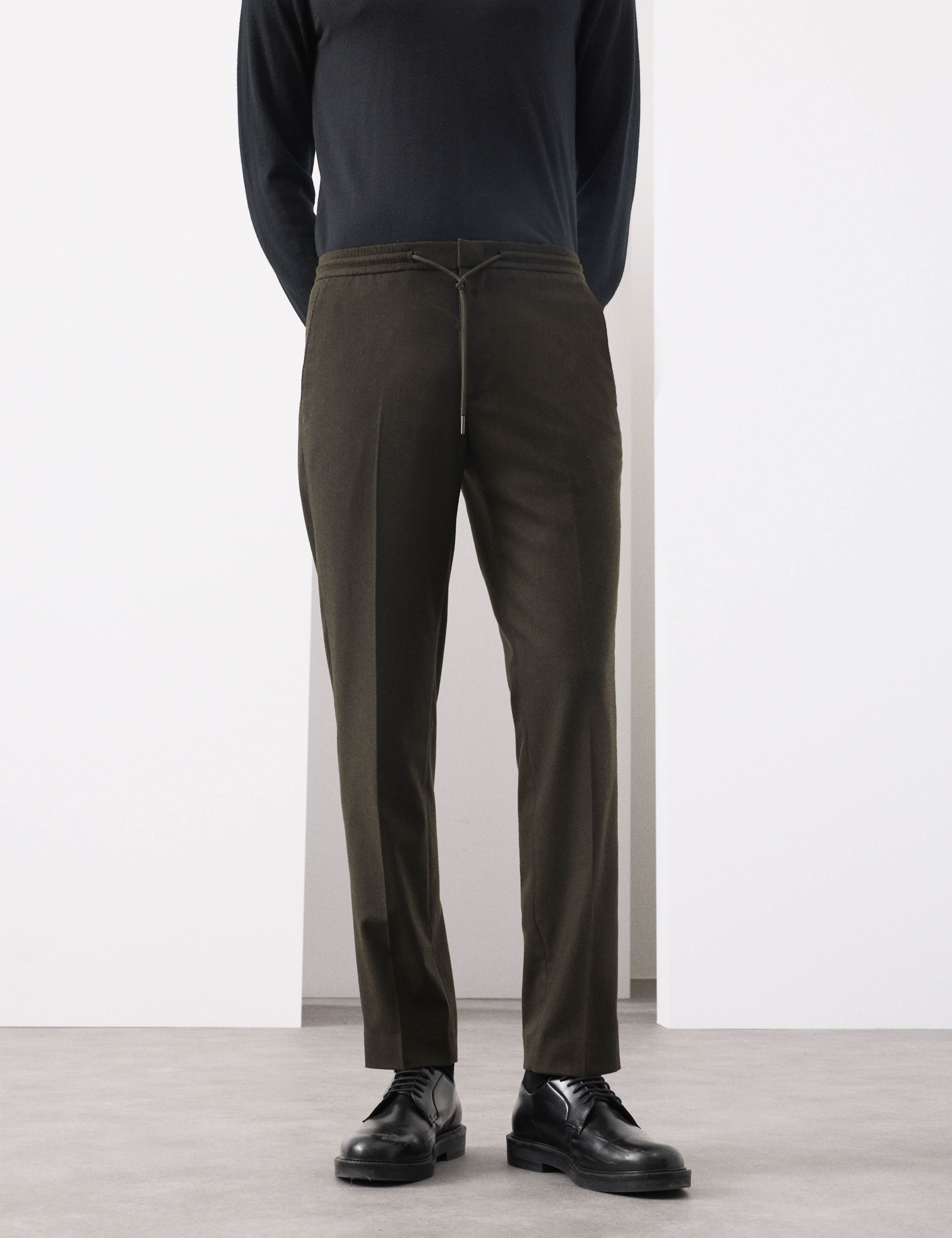 Tailored Fit Italian Wool Blend Performance Trousers 1 of 6