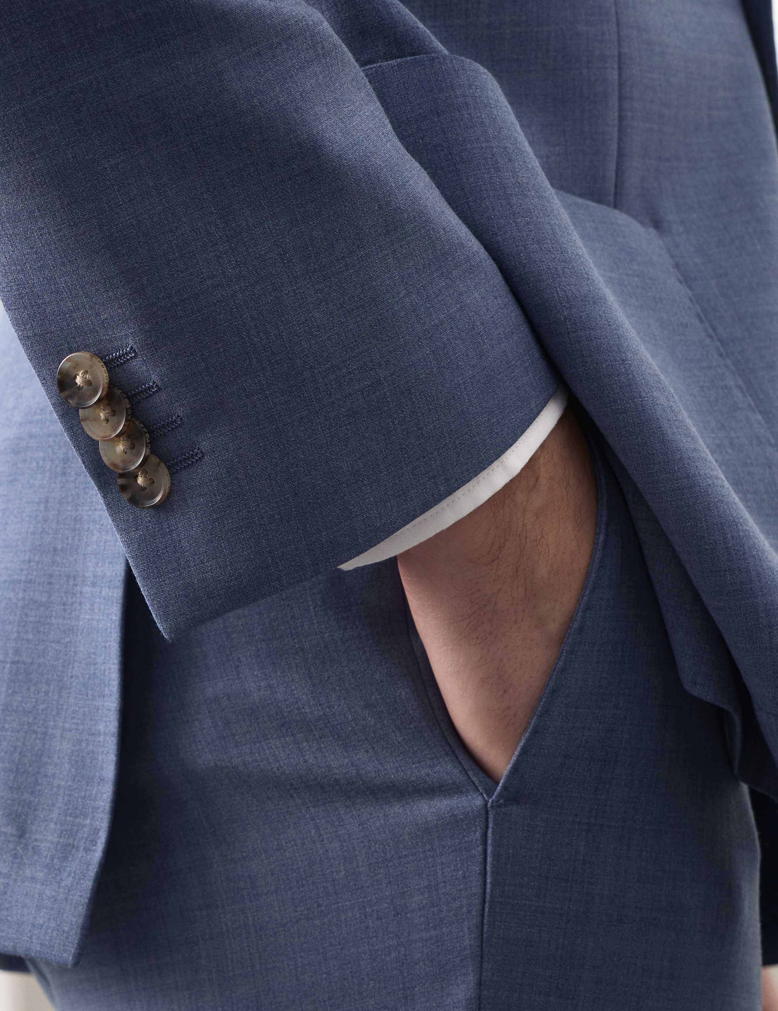 Tailored Fit Wool Blend Hopsack Stretch Suit Jacket 5 of 7