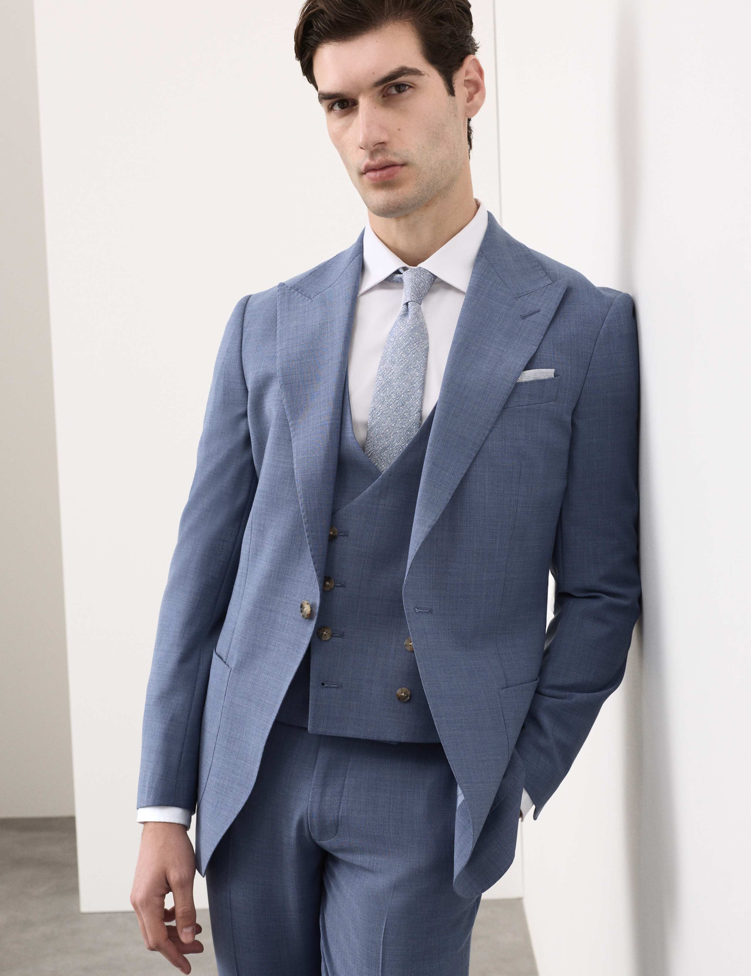 Wool Blend Hopsack Stretch Waistcoat 4 of 6