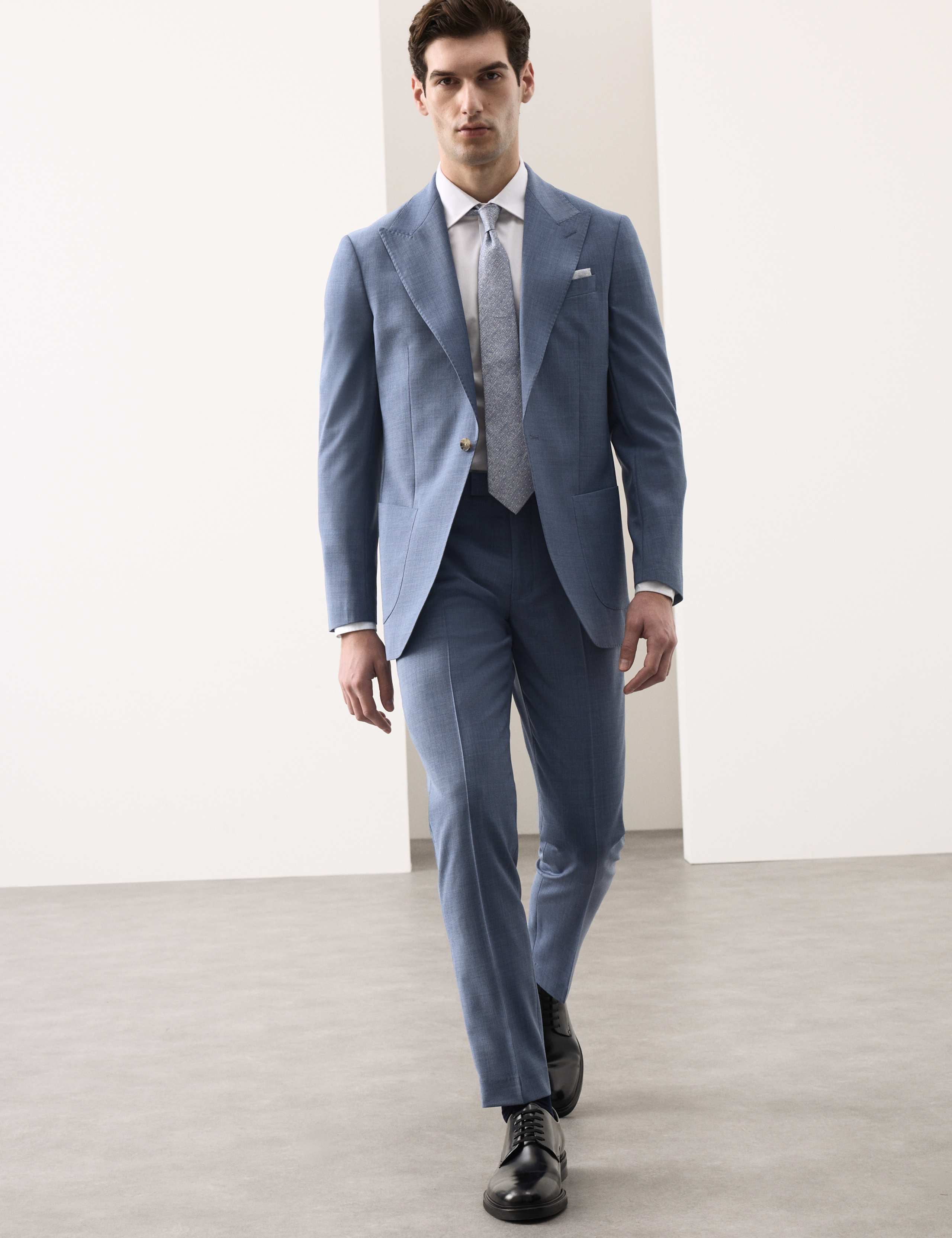 Tailored Fit Wool Blend Hopsack Suit Trousers 7 of 7