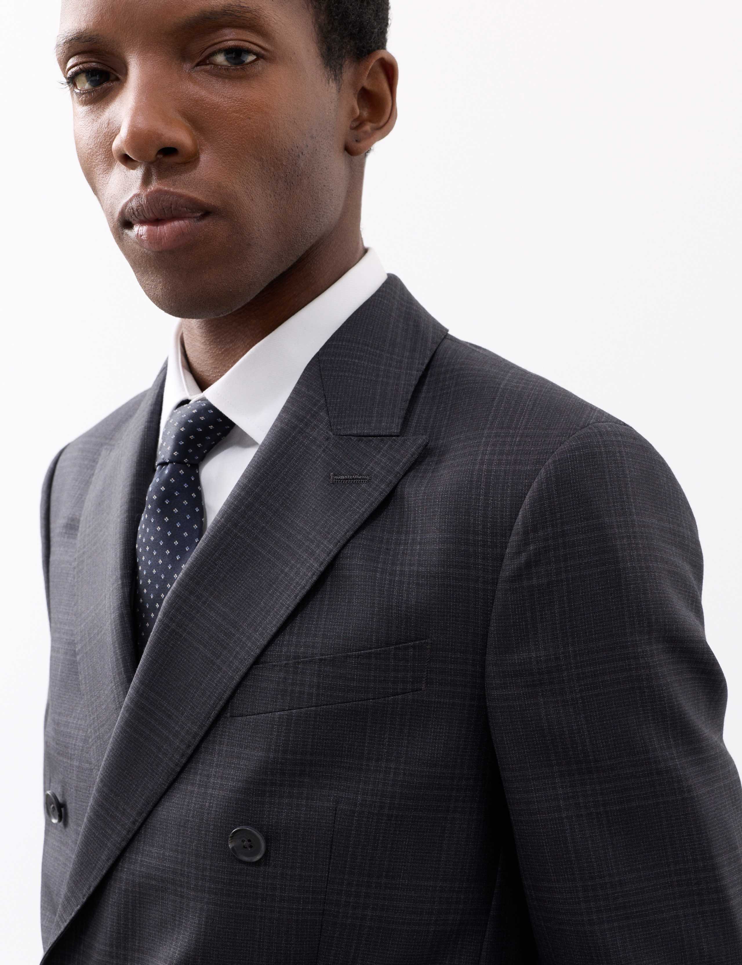 Pure Wool Double Breasted Check Jacket 6 of 8
