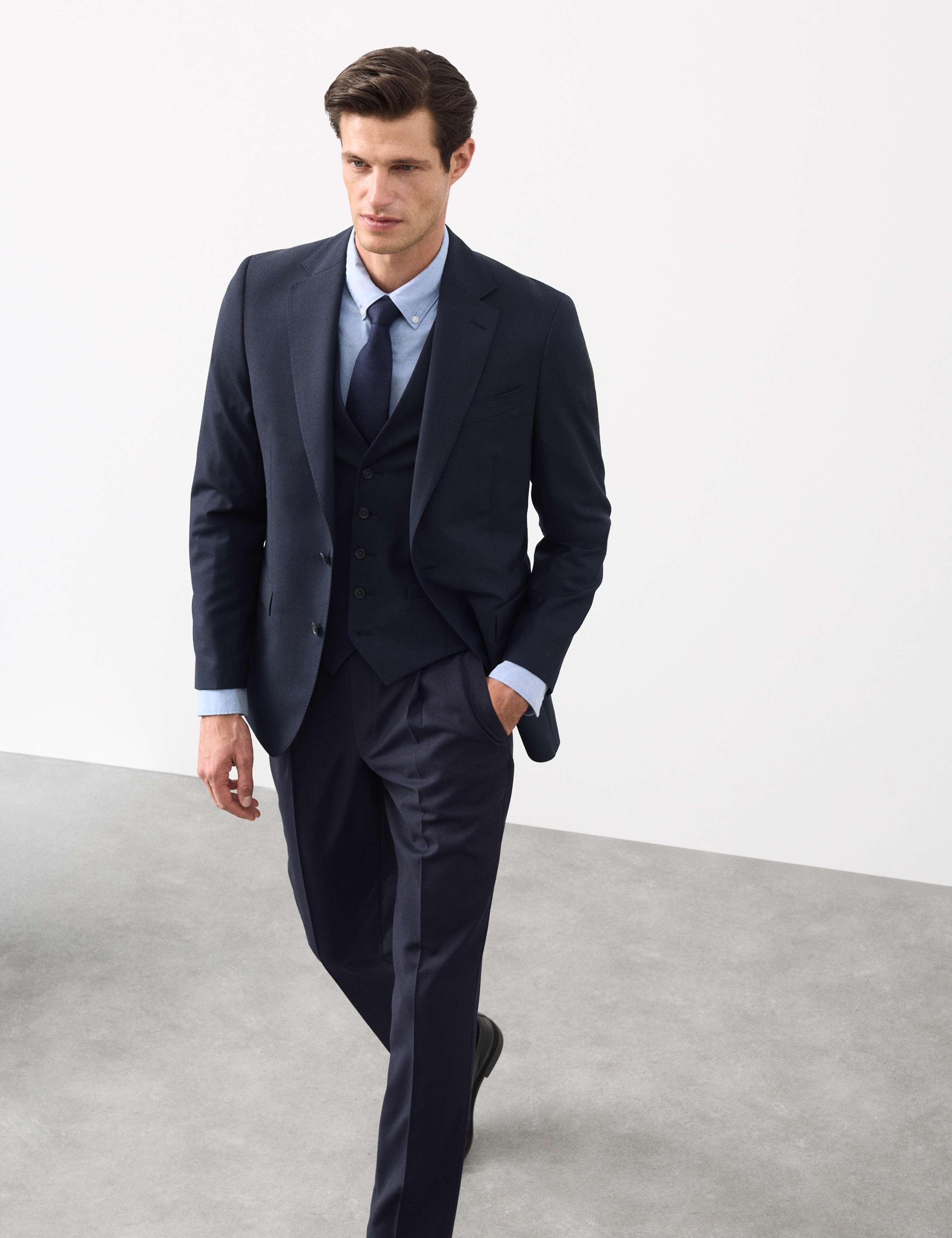 Tailored Fit Pure Wool Check Suit Jacket 4 of 7