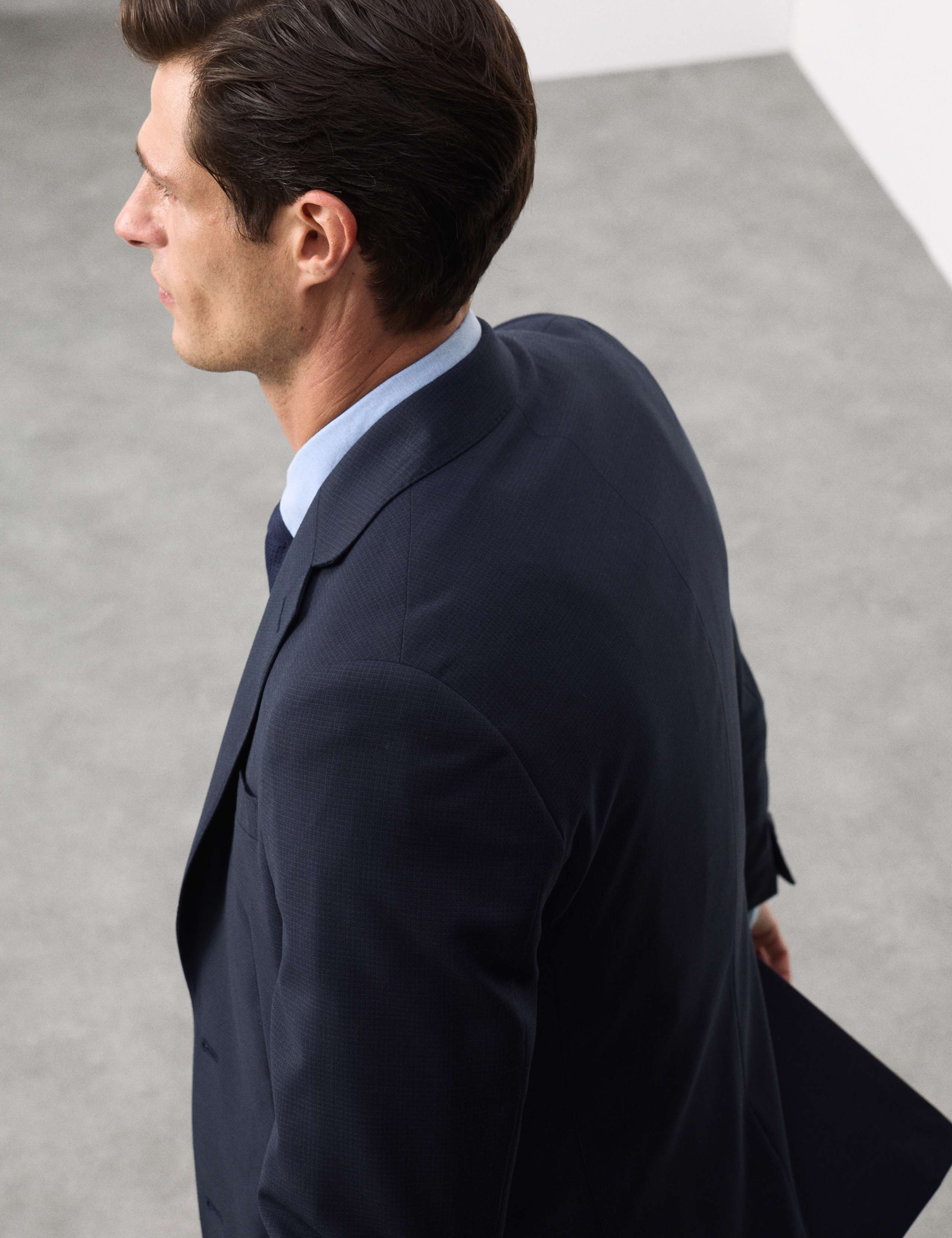 Tailored Fit Pure Wool Check Suit Jacket 5 of 7