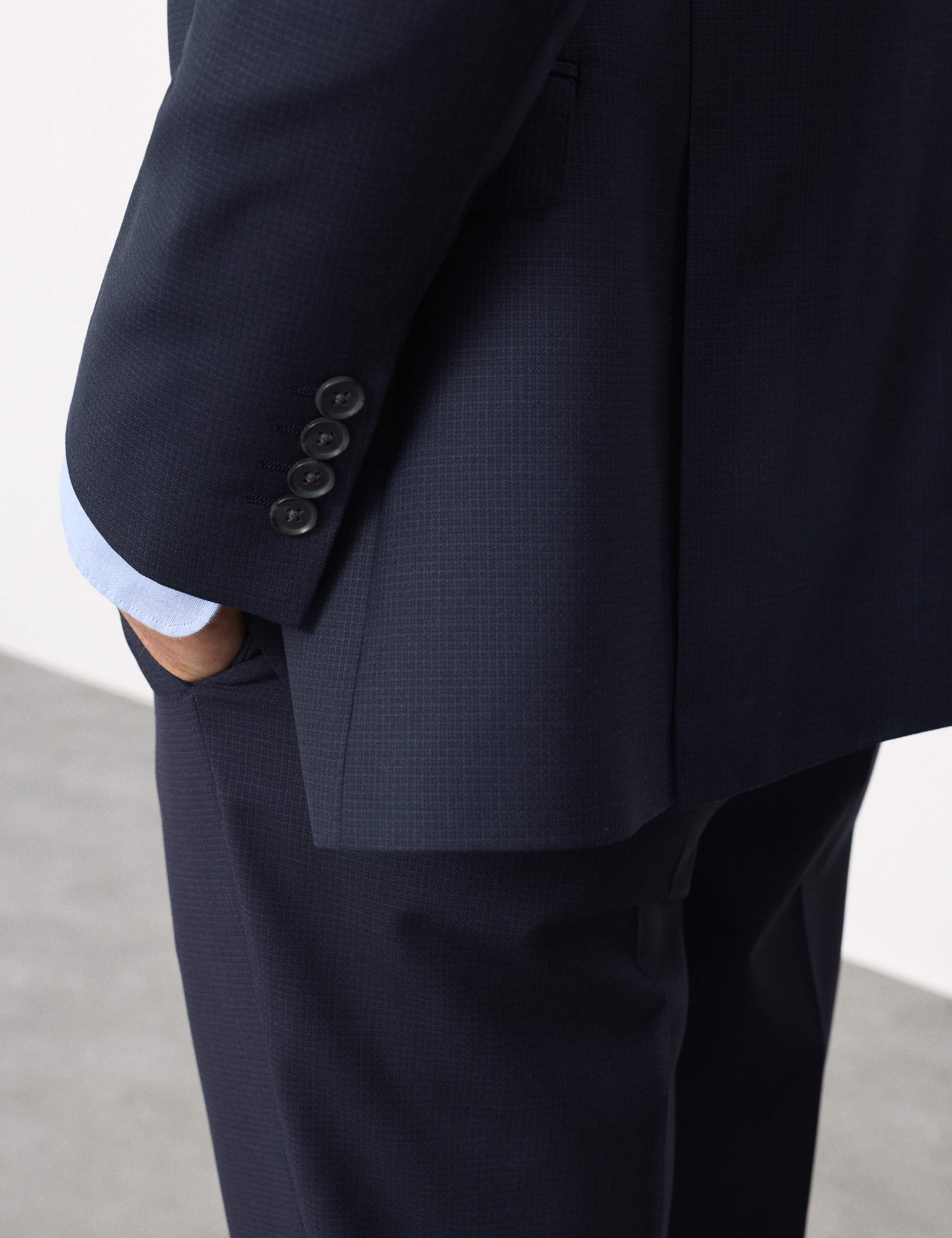 Tailored Fit Pure Wool Check Suit Jacket 6 of 7