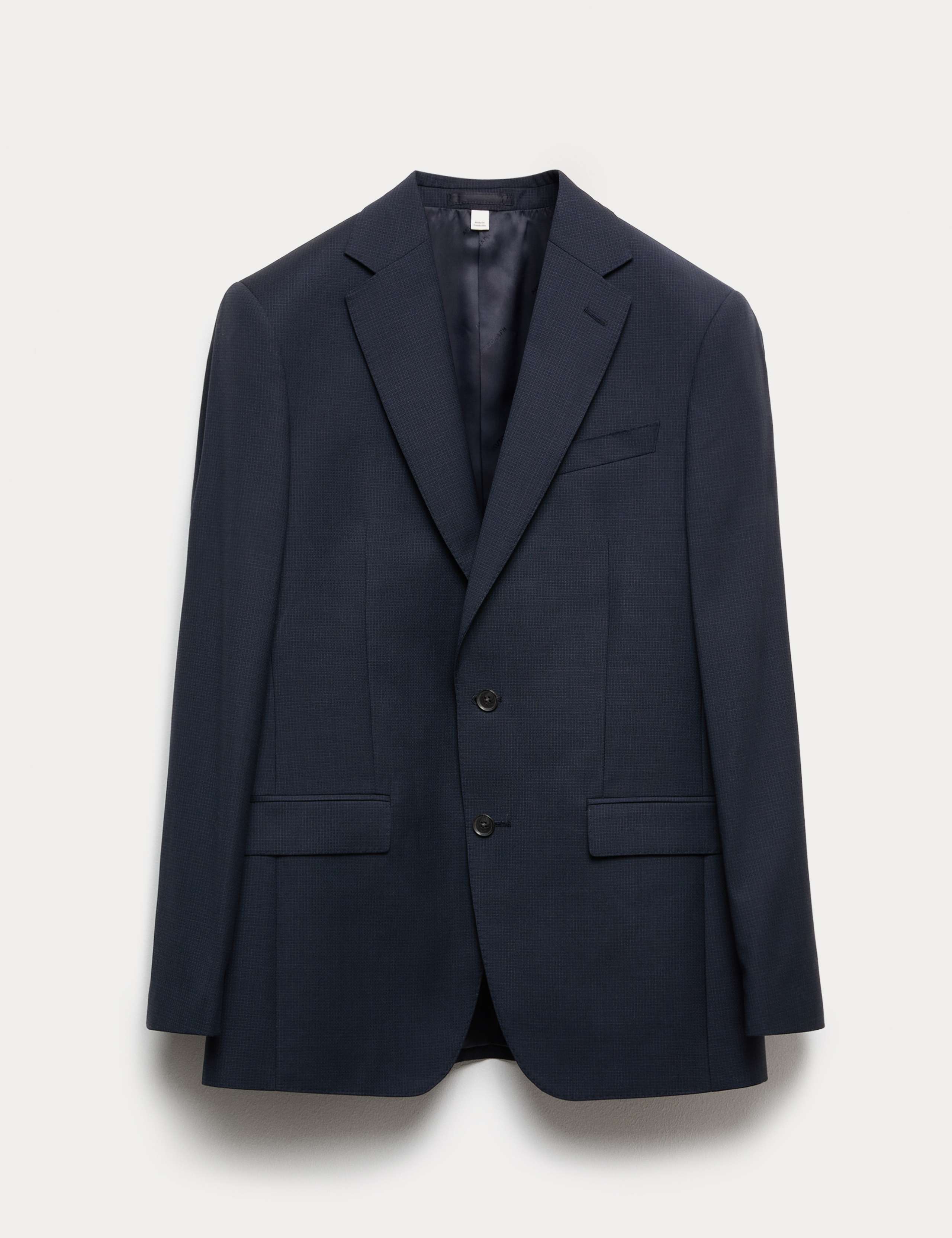 Tailored Fit Pure Wool Check Suit Jacket 2 of 7
