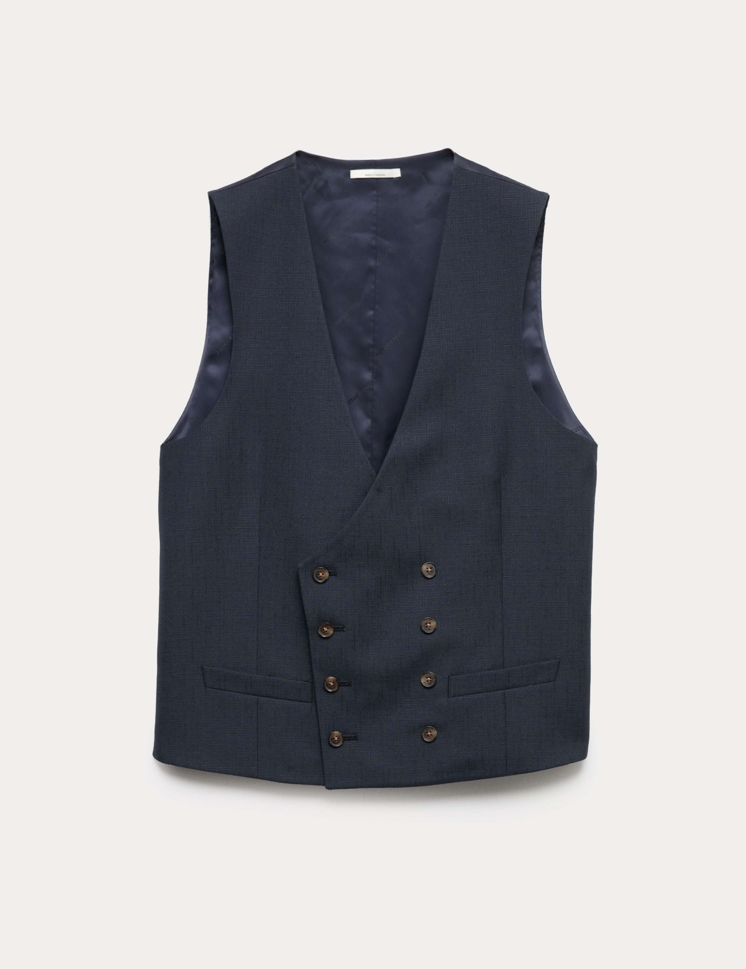 Wool Linen Blend Slub Waistcoat 2 of 6