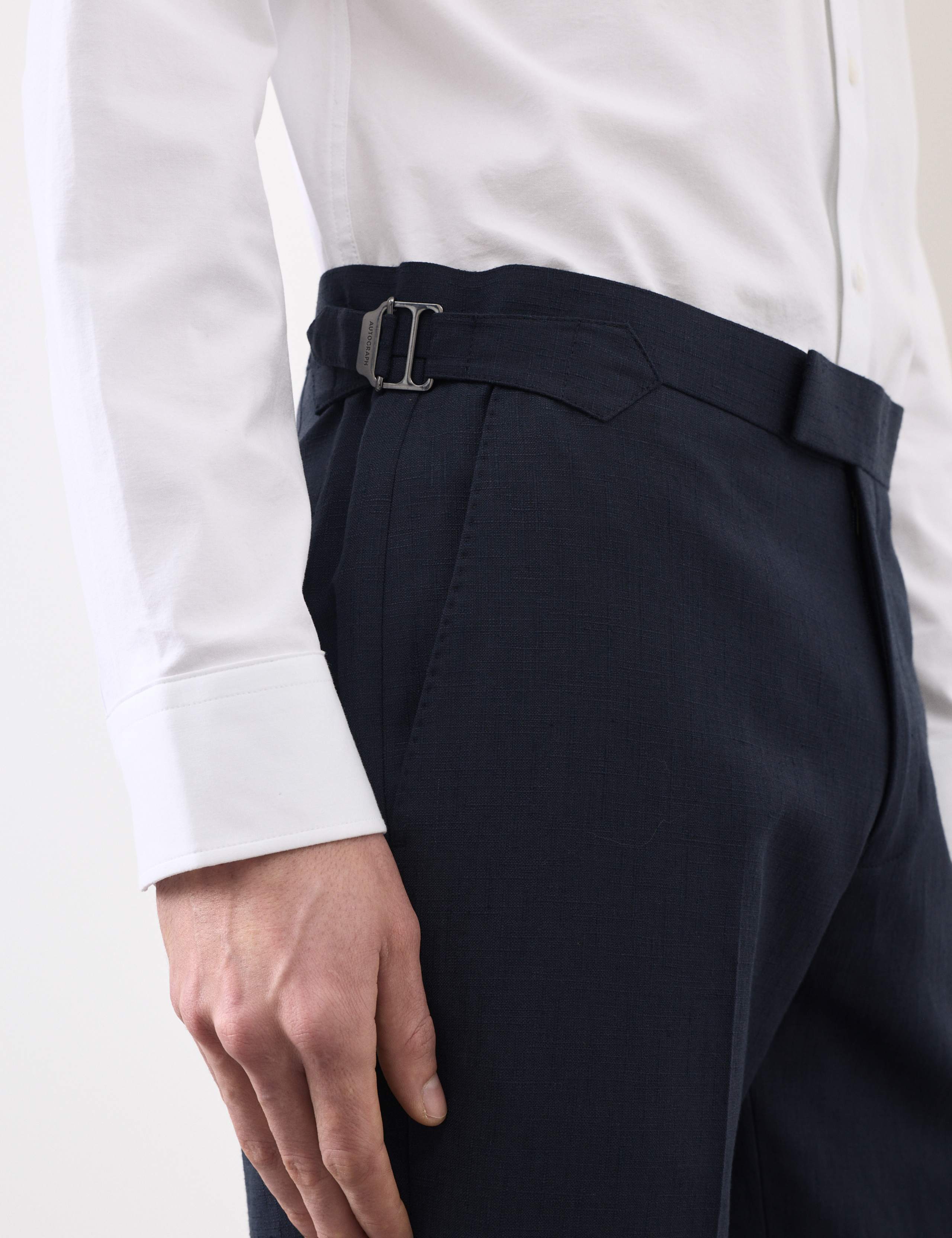 Wool Linen Blend Slub Suit Trousers 3 of 7