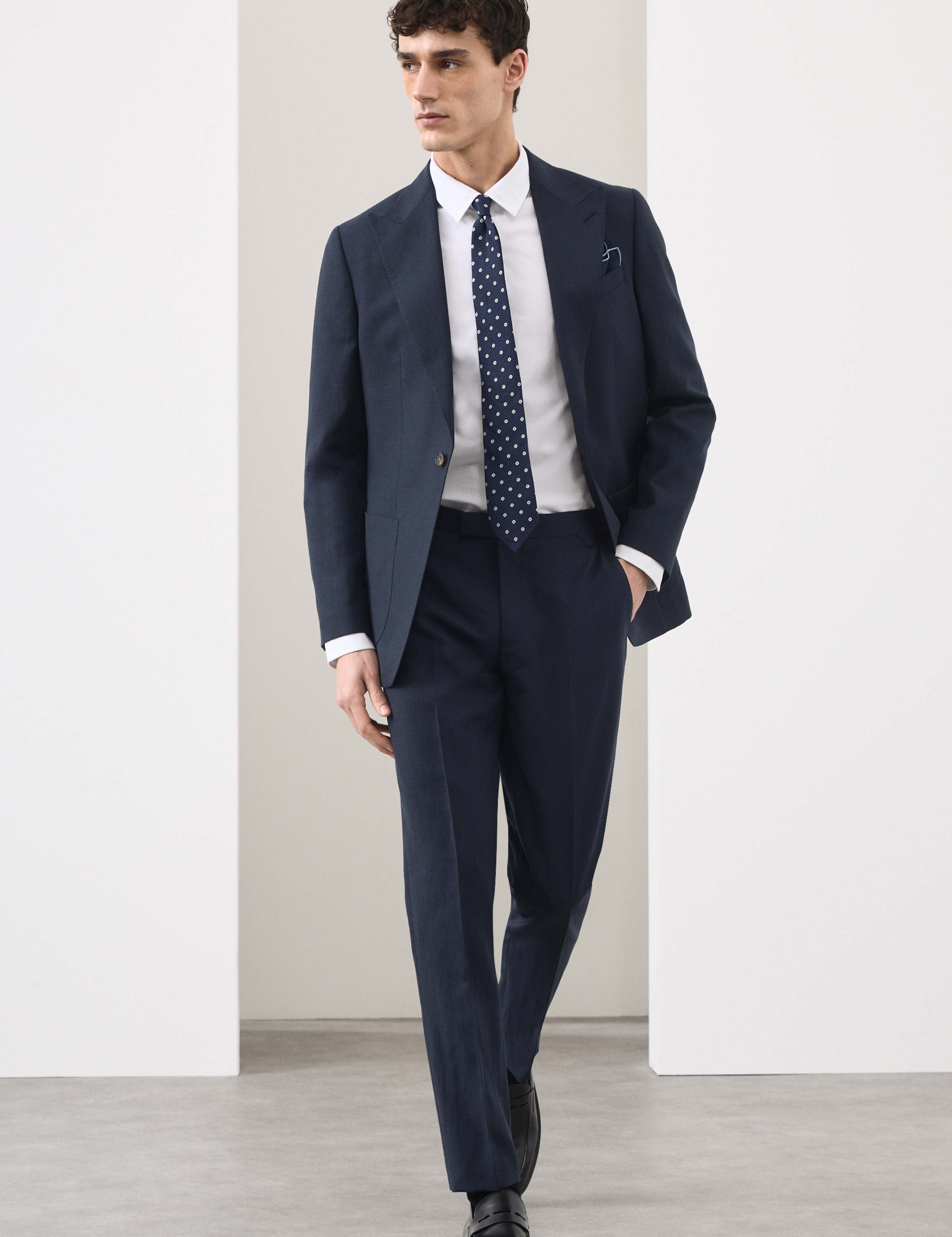 Wool Linen Blend Slub Suit Trousers 7 of 7