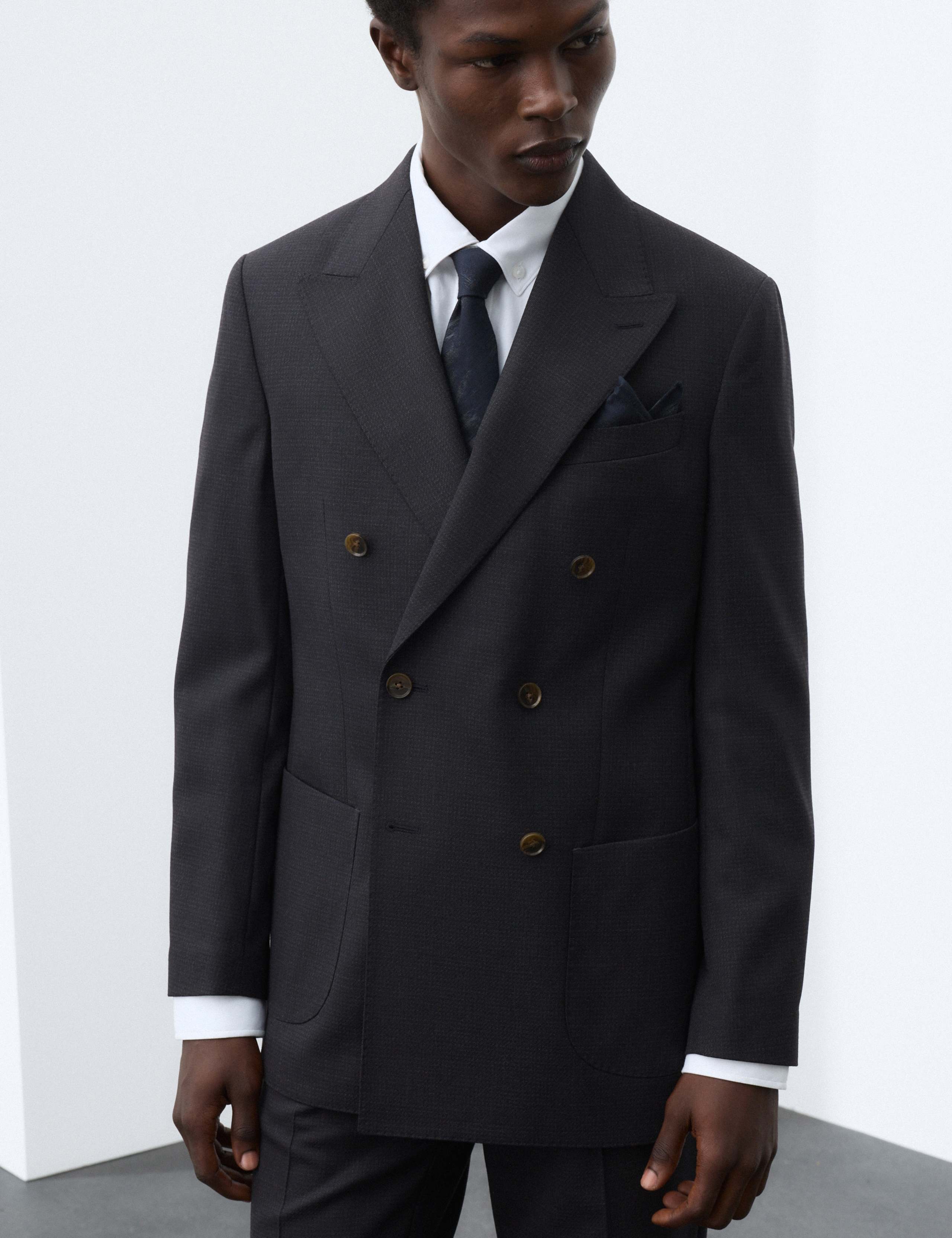 Tailored Fit Wool Blend Suit Jacket 1 of 7