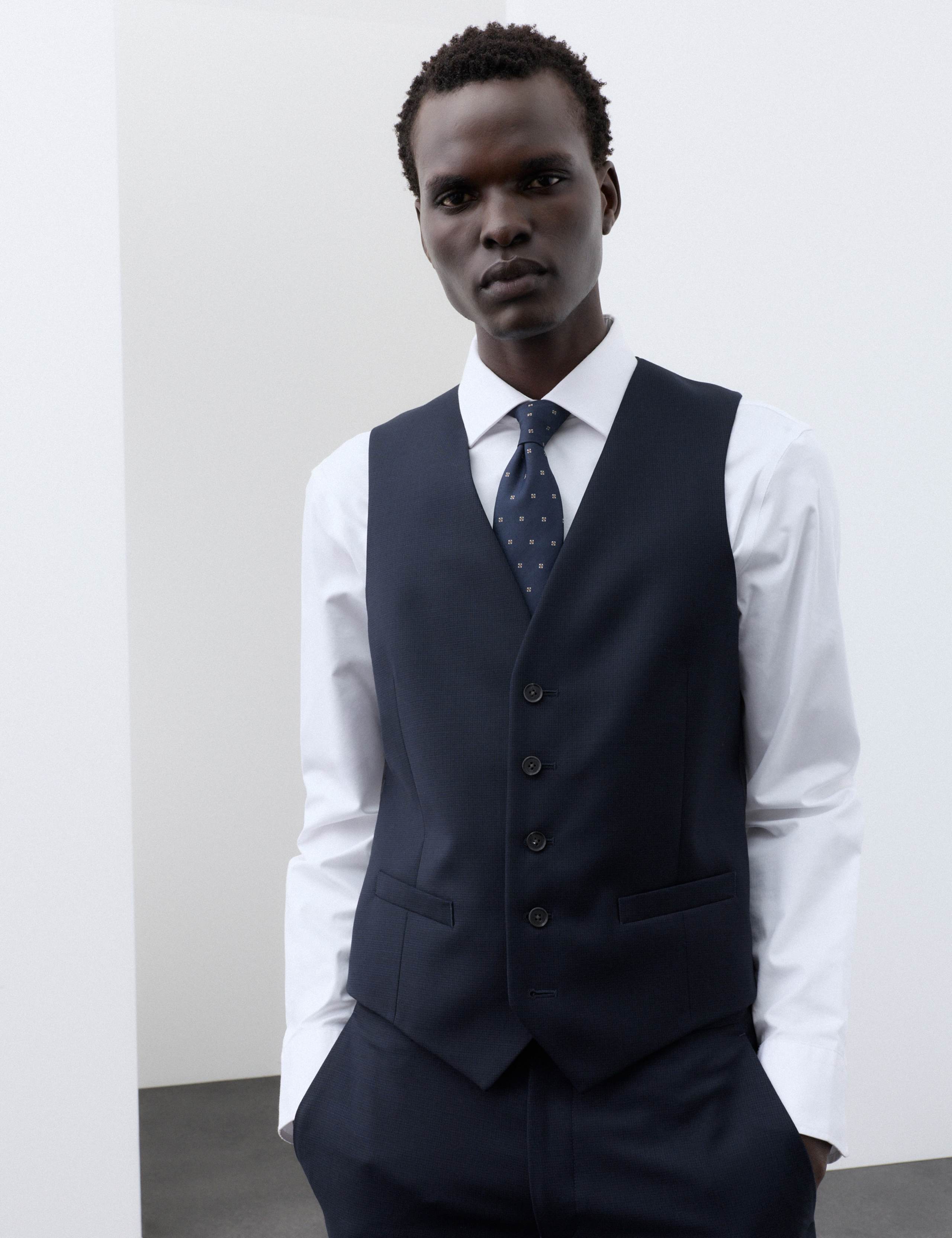 Tailored Fit Pure Merino Wool Waistcoat 1 of 6