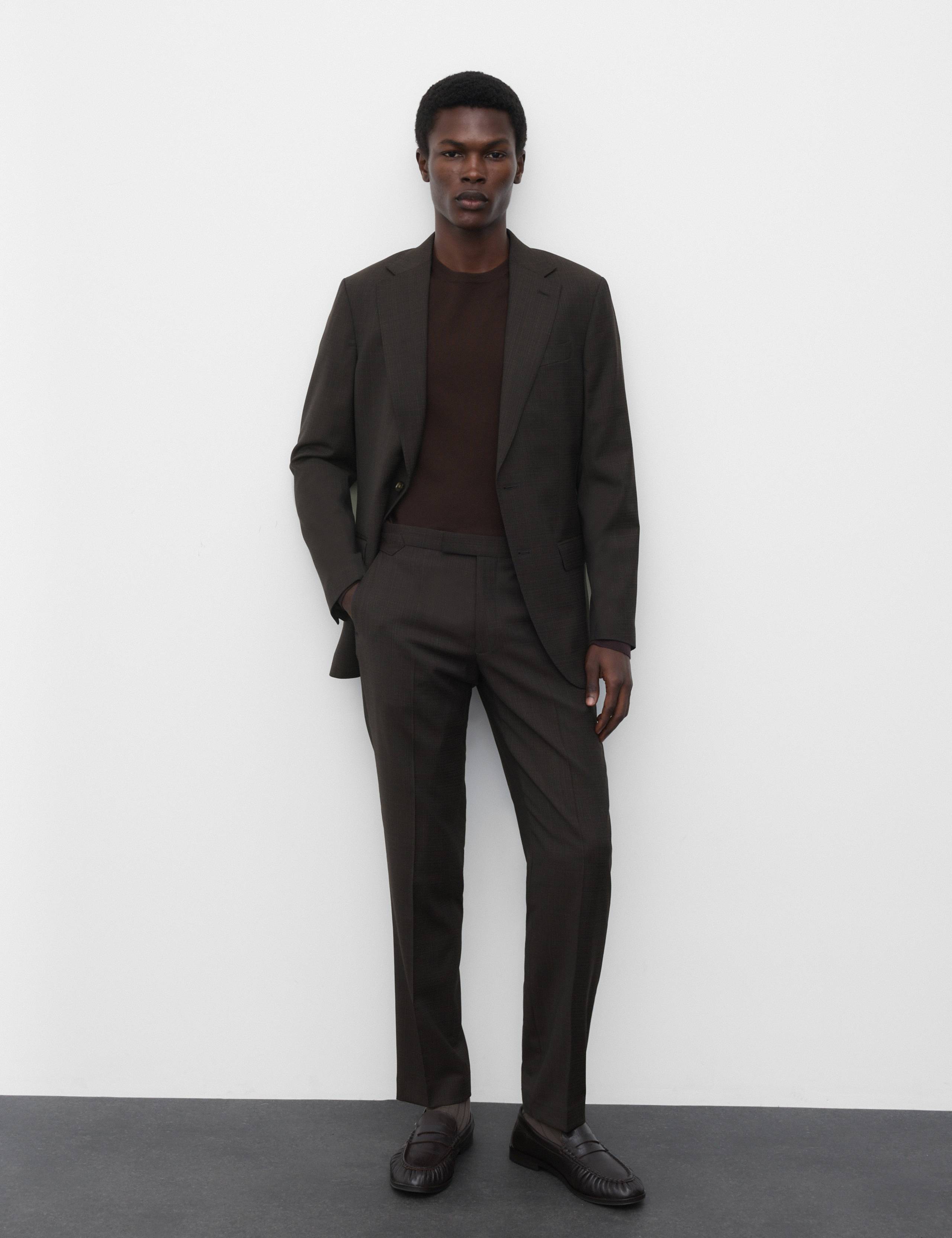 Tailored Fit Wool Blend Suit Trousers 4 of 7