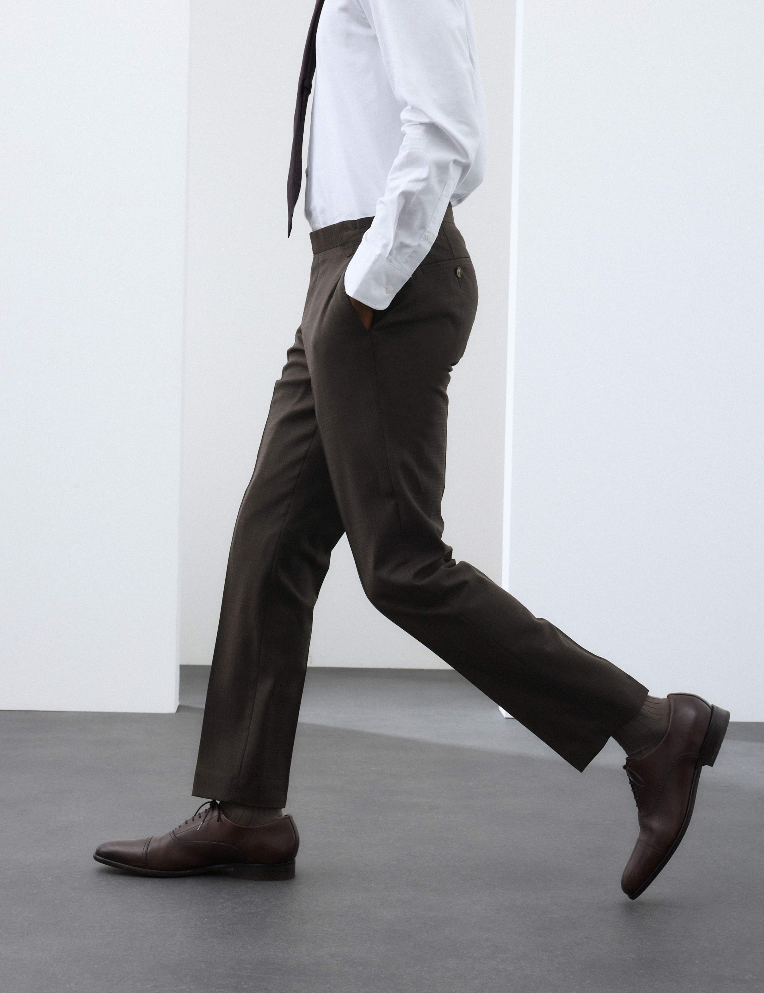 Tailored Fit Wool Blend Suit Trousers 5 of 7