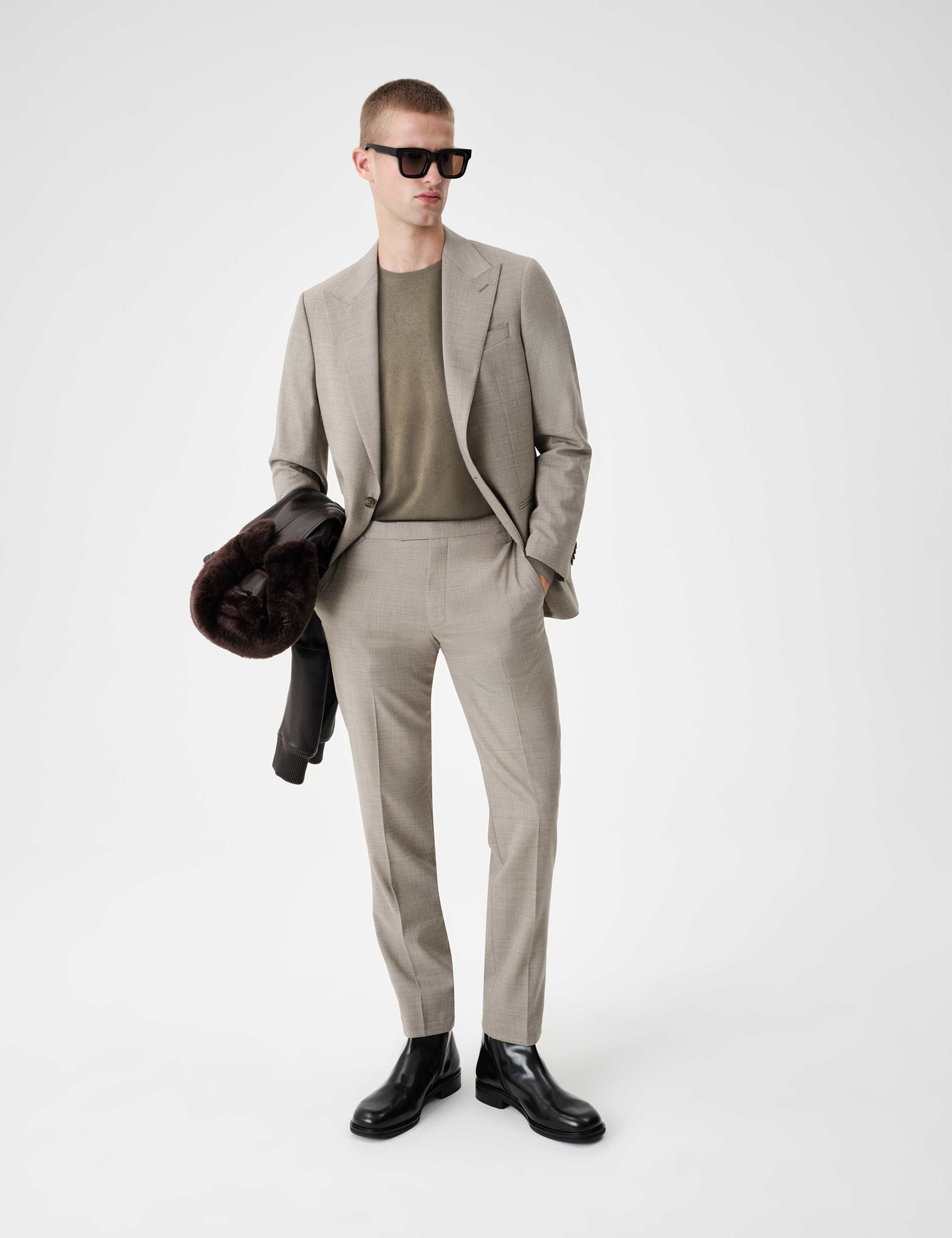 Tailored Fit Wool Blend Suit Jacket 3 of 8