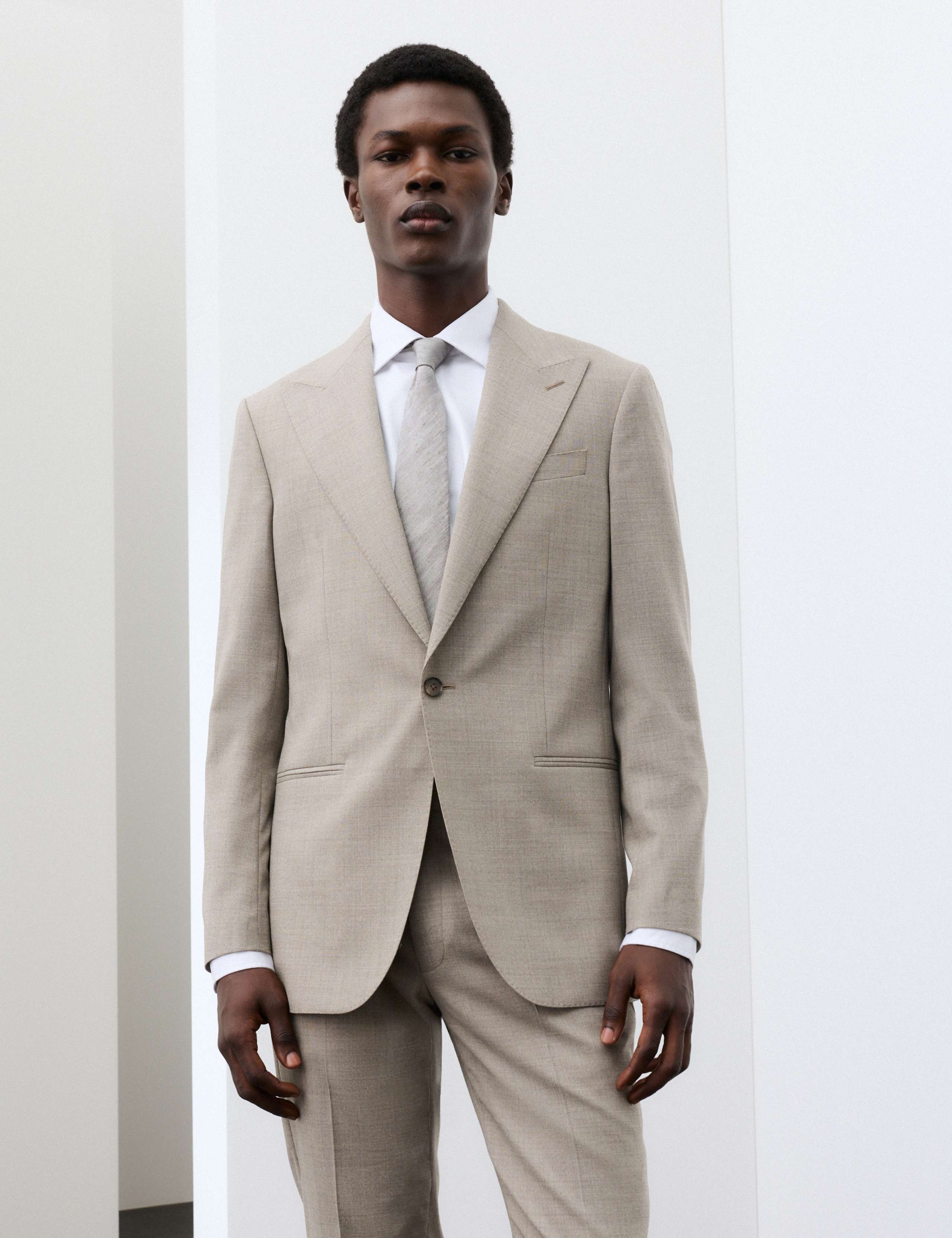 Tailored Fit Wool Blend Suit Jacket 4 of 8
