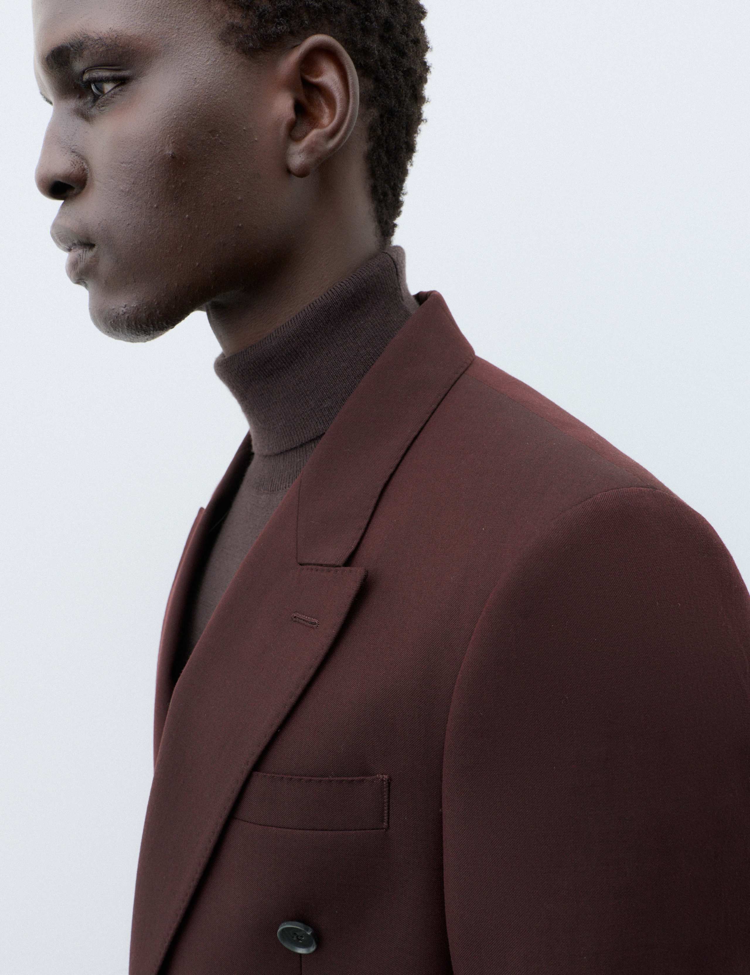 Merino Wool Rich Double Breasted Suit Jacket 7 of 7