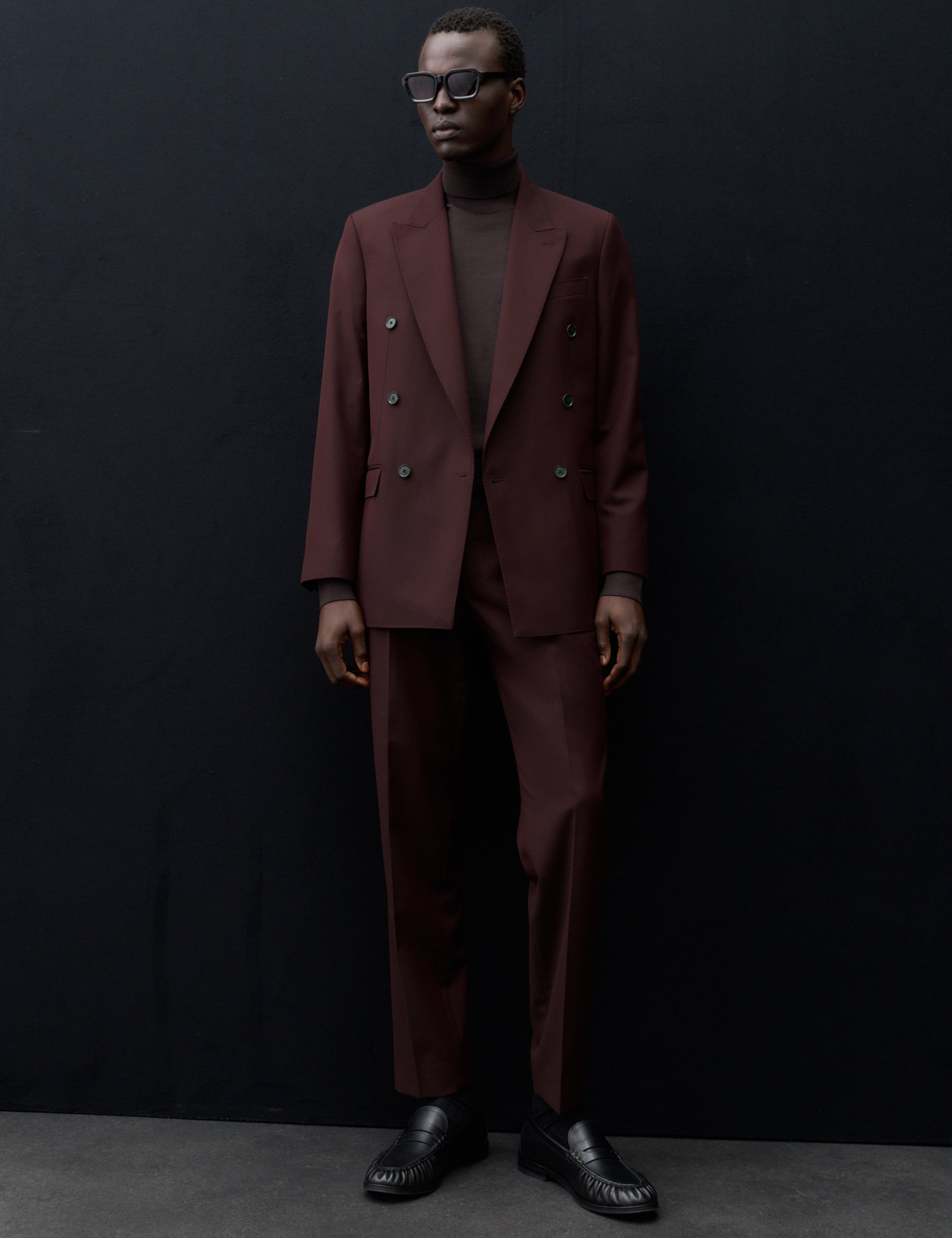 Merino Wool Rich Double Breasted Suit Jacket 5 of 7
