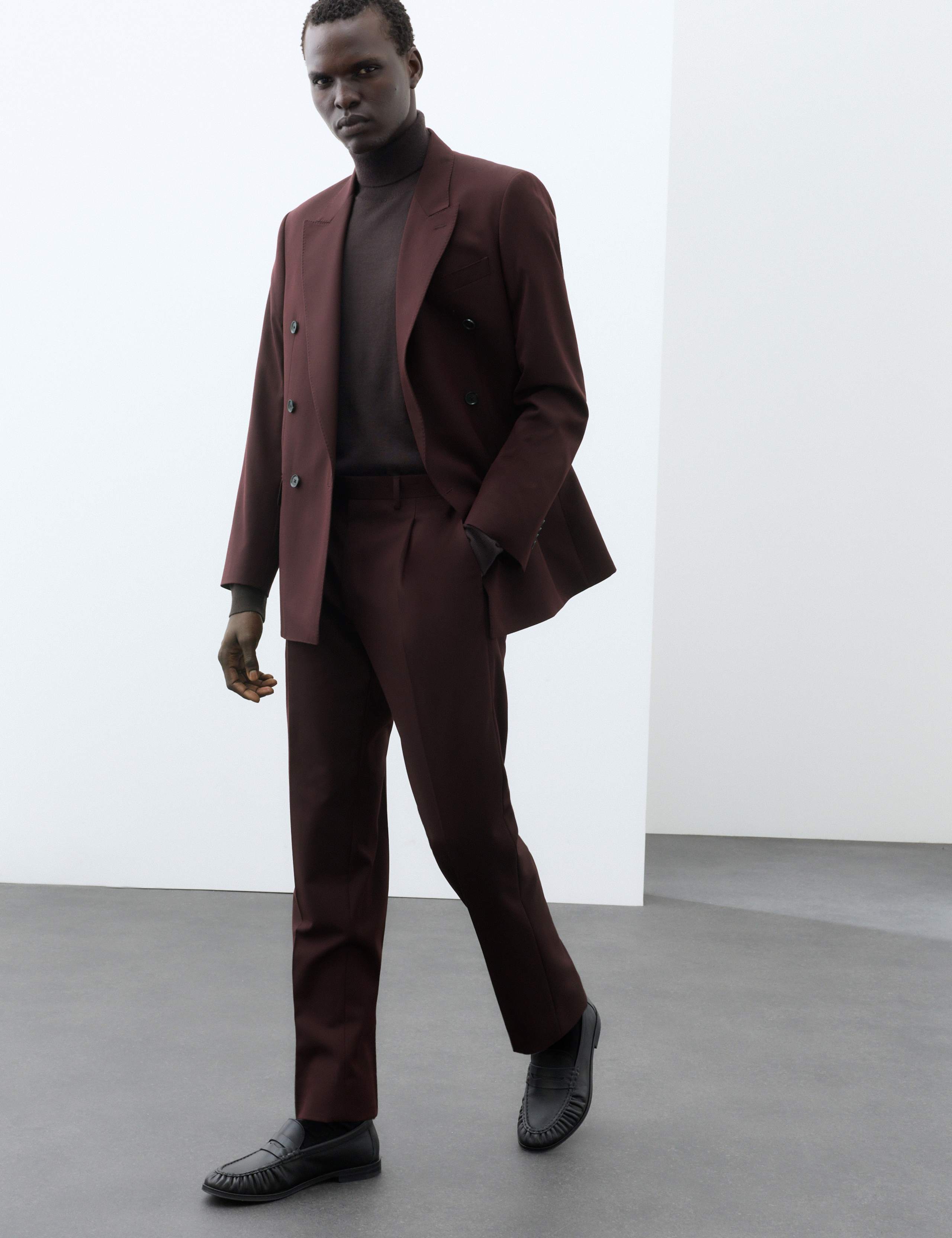 Regular Fit Wool Rich Suit Trousers with Merino Wool 4 of 6