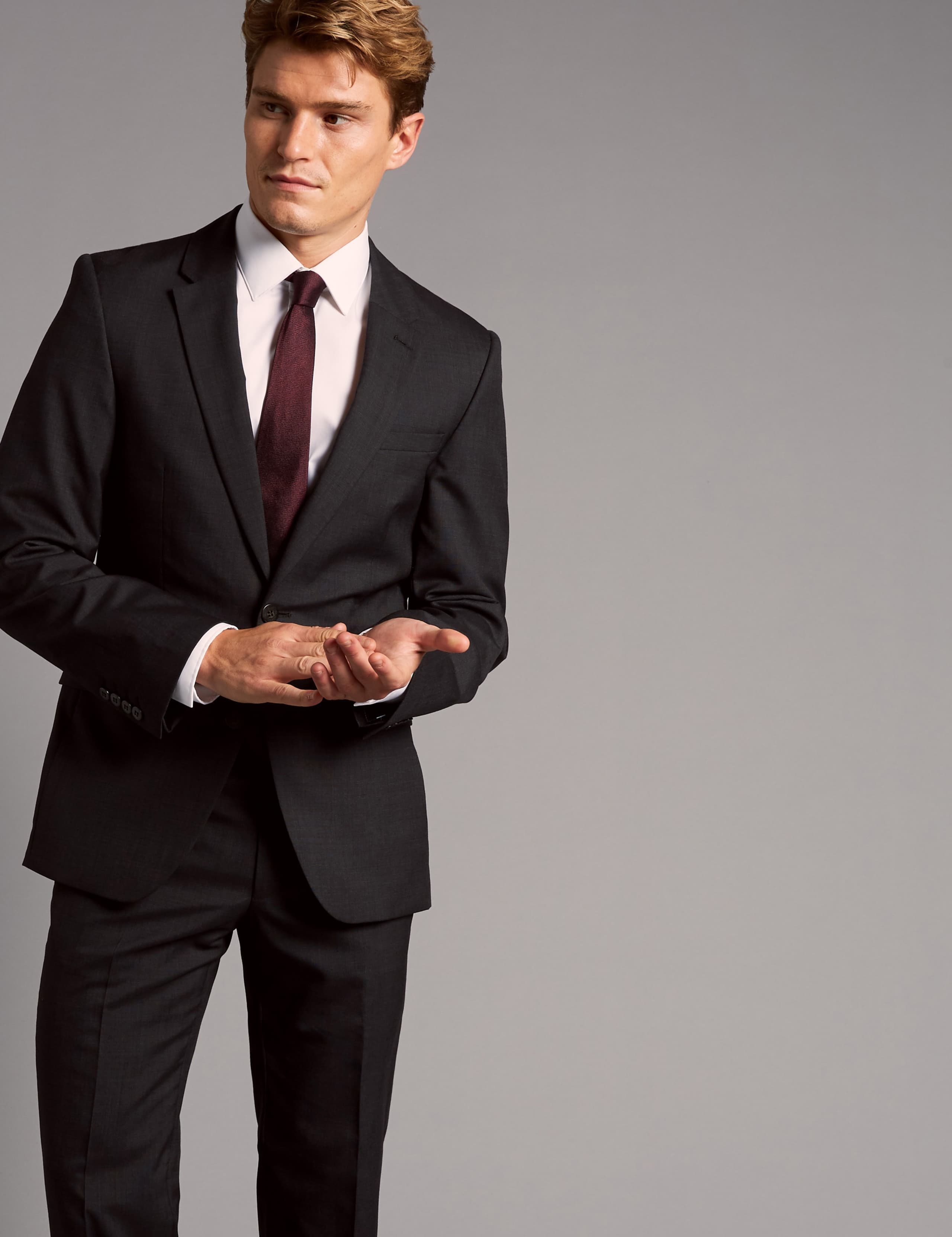 Charcoal Slim Fit Italian Wool Jacket 3 of 9