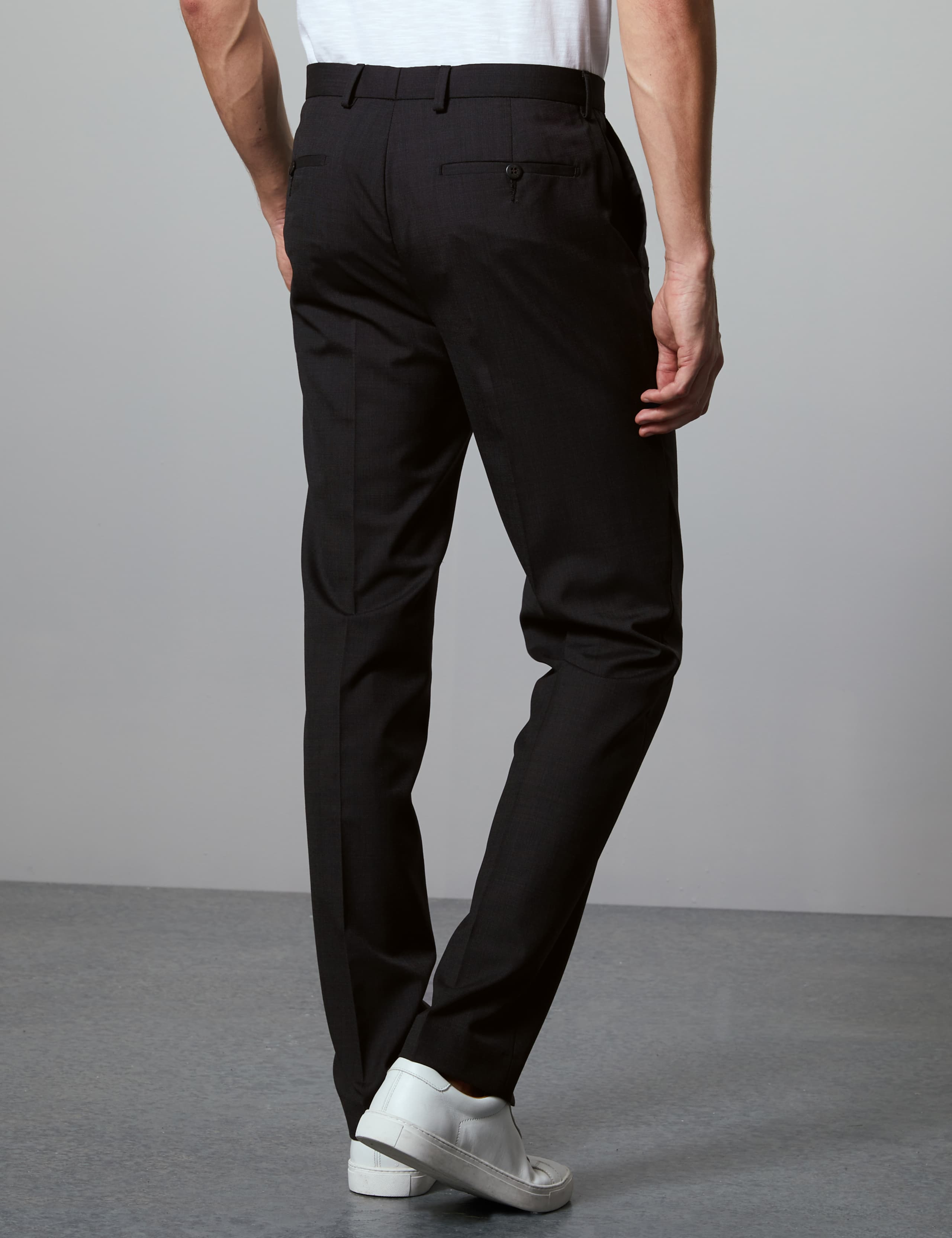 Charcoal Tailored Fit Italian Wool Trousers 3 of 4