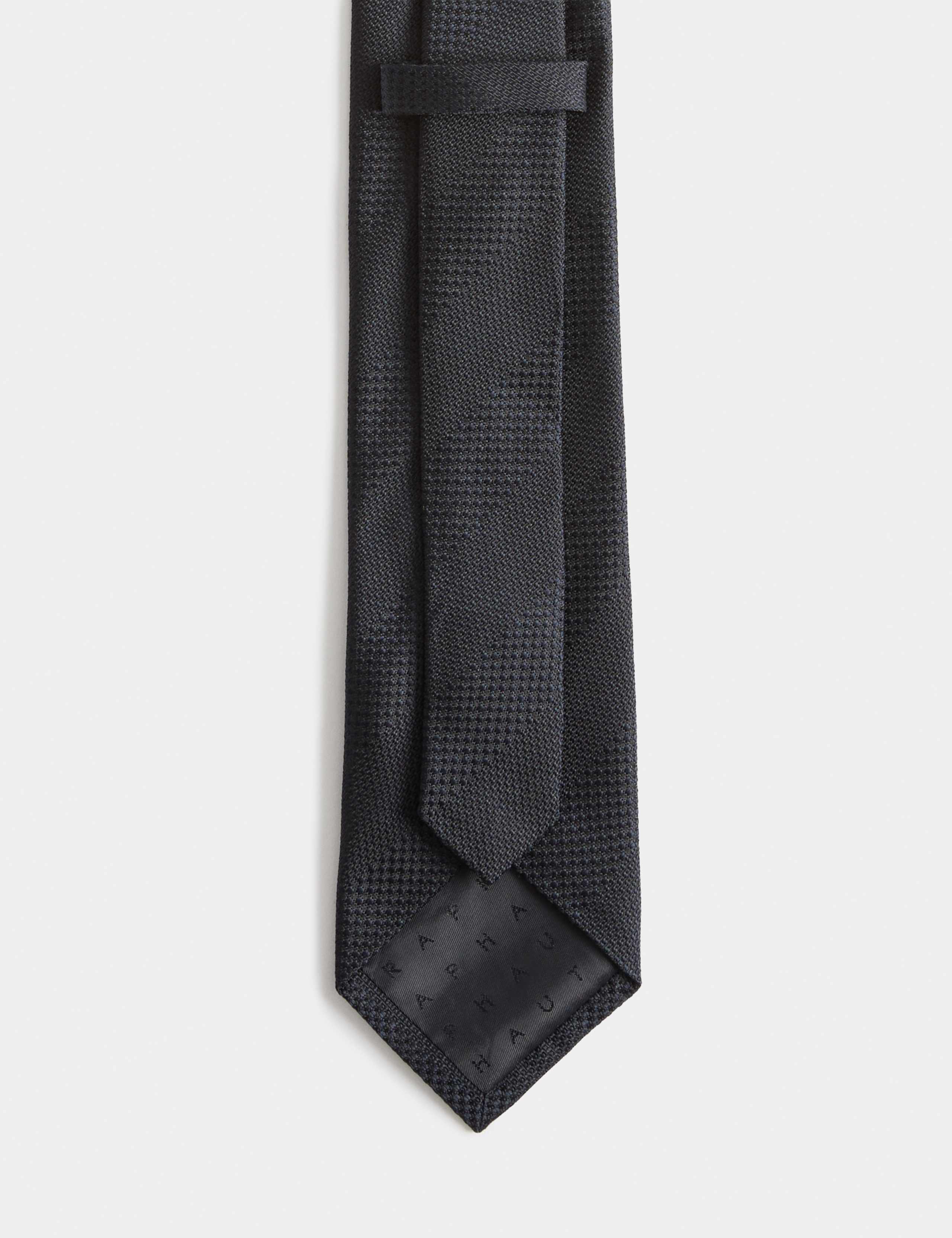 Textured Striped Pure Silk Tie 3 of 3