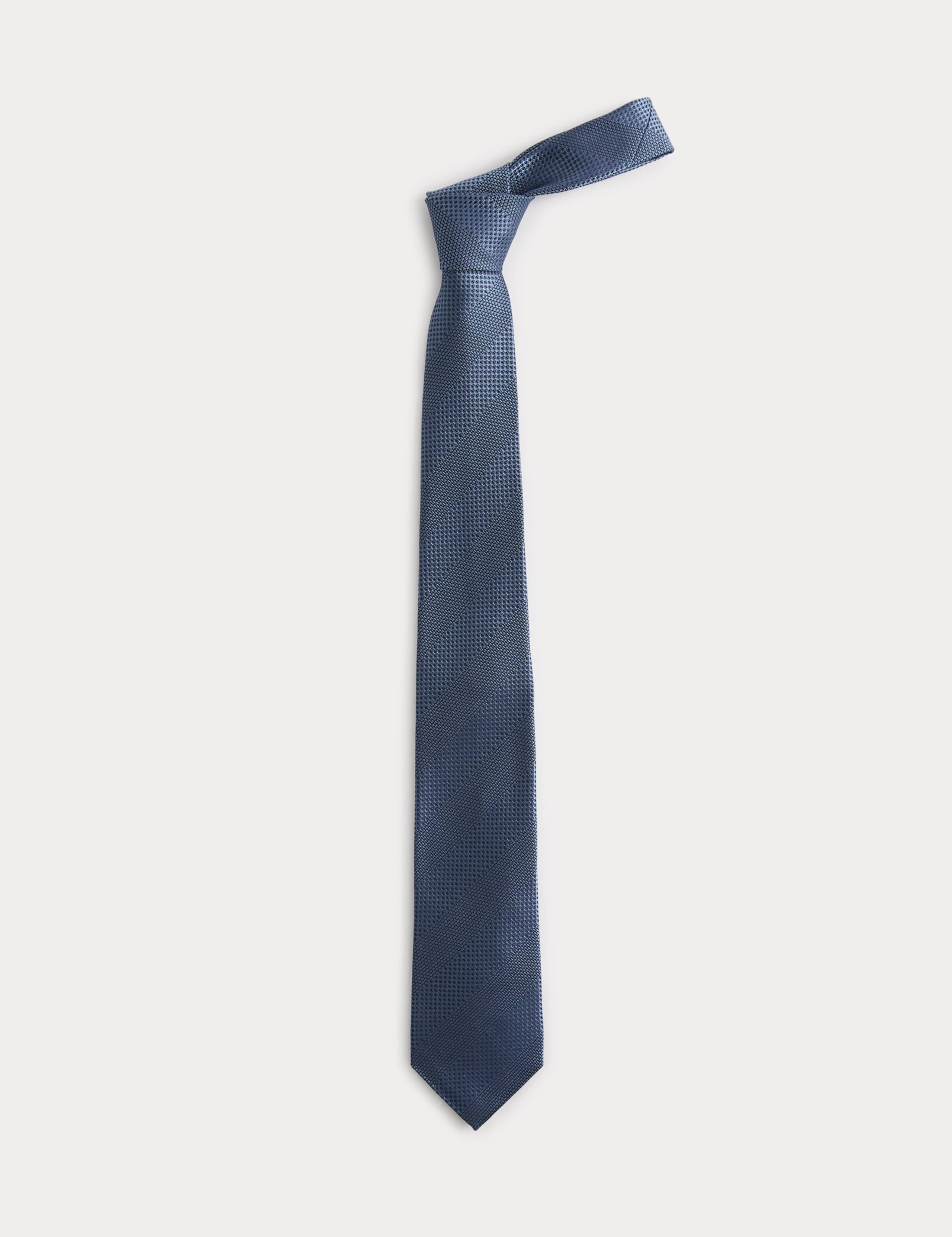 Textured Striped Pure Silk Tie 1 of 2