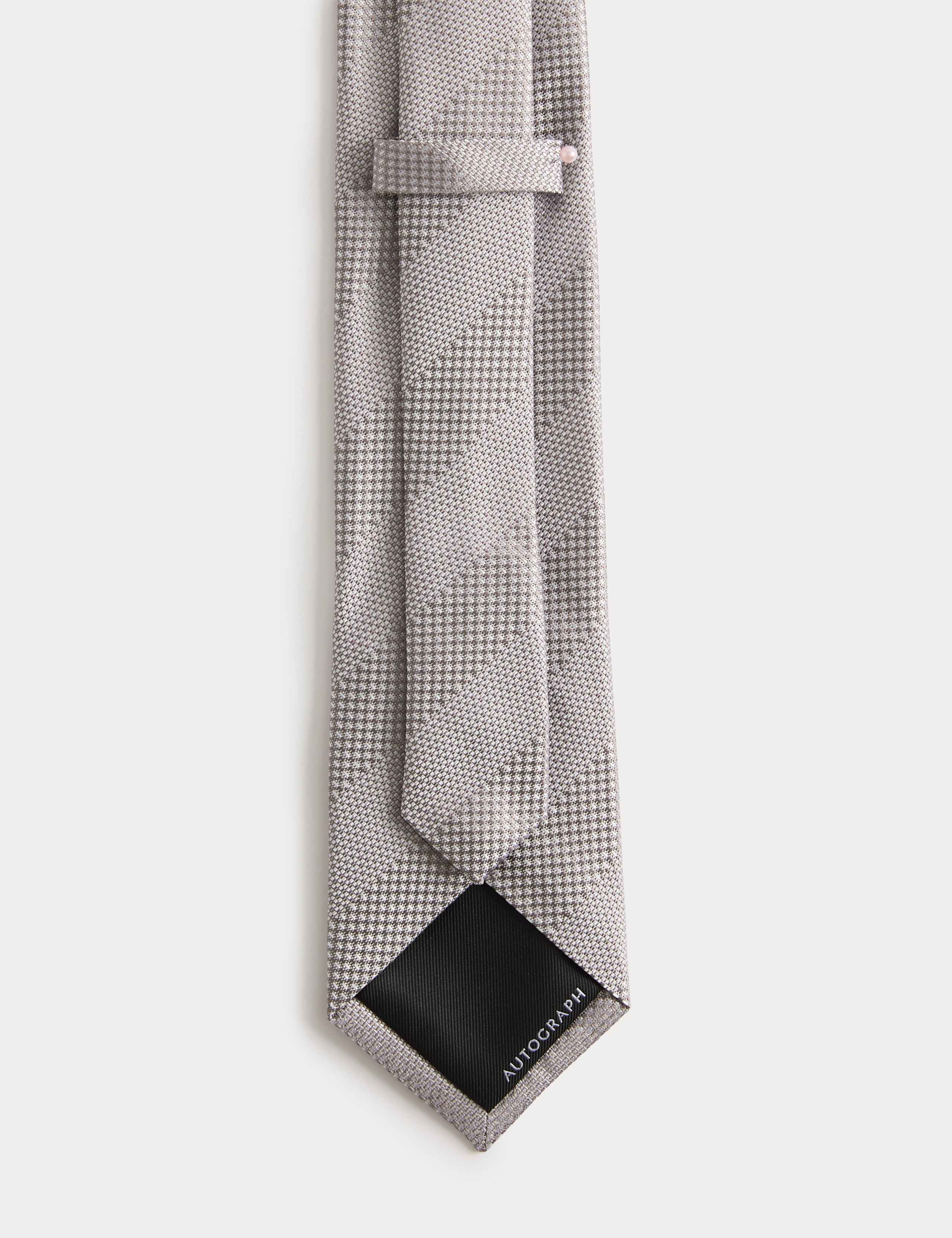 Textured Striped Pure Silk Tie 3 of 3