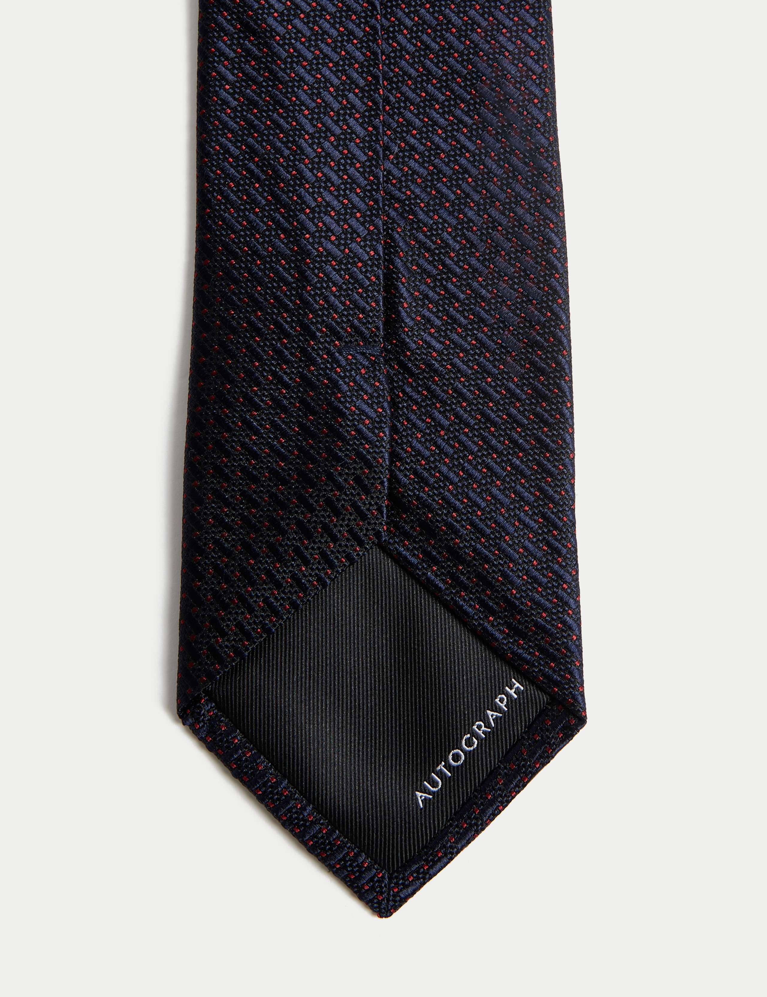Slim Textured Pure Silk Tie 2 of 2