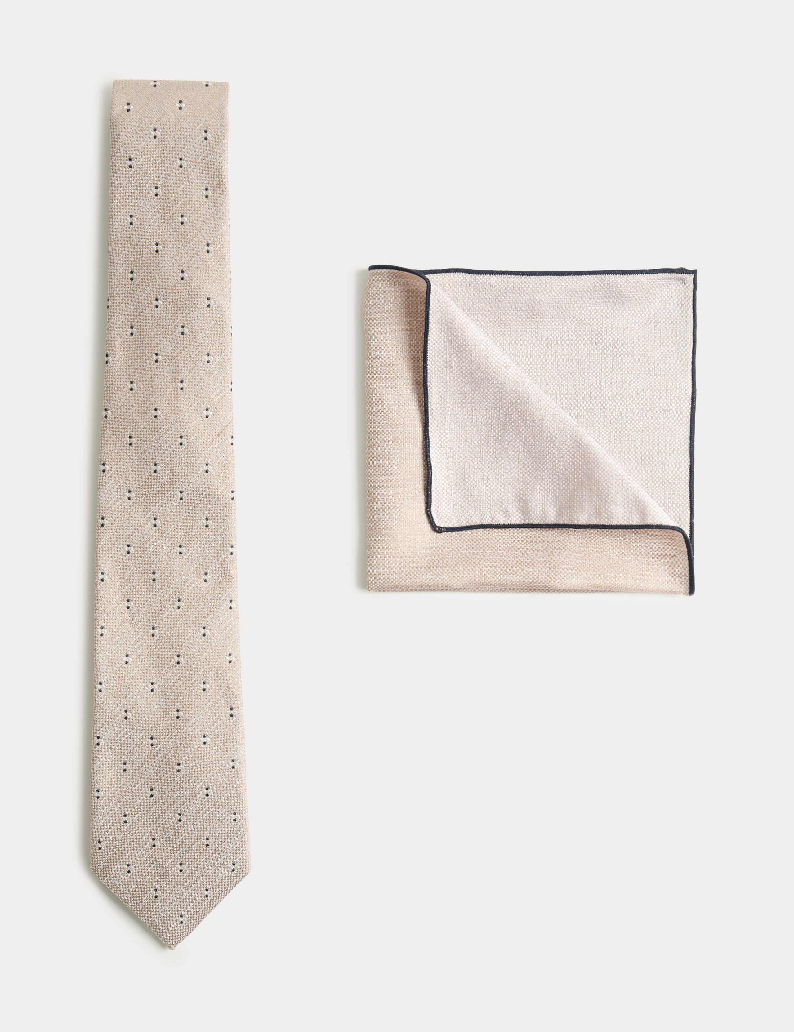 Silk Rich Tie & Pure Linen Pocket Square Set 1 of 1