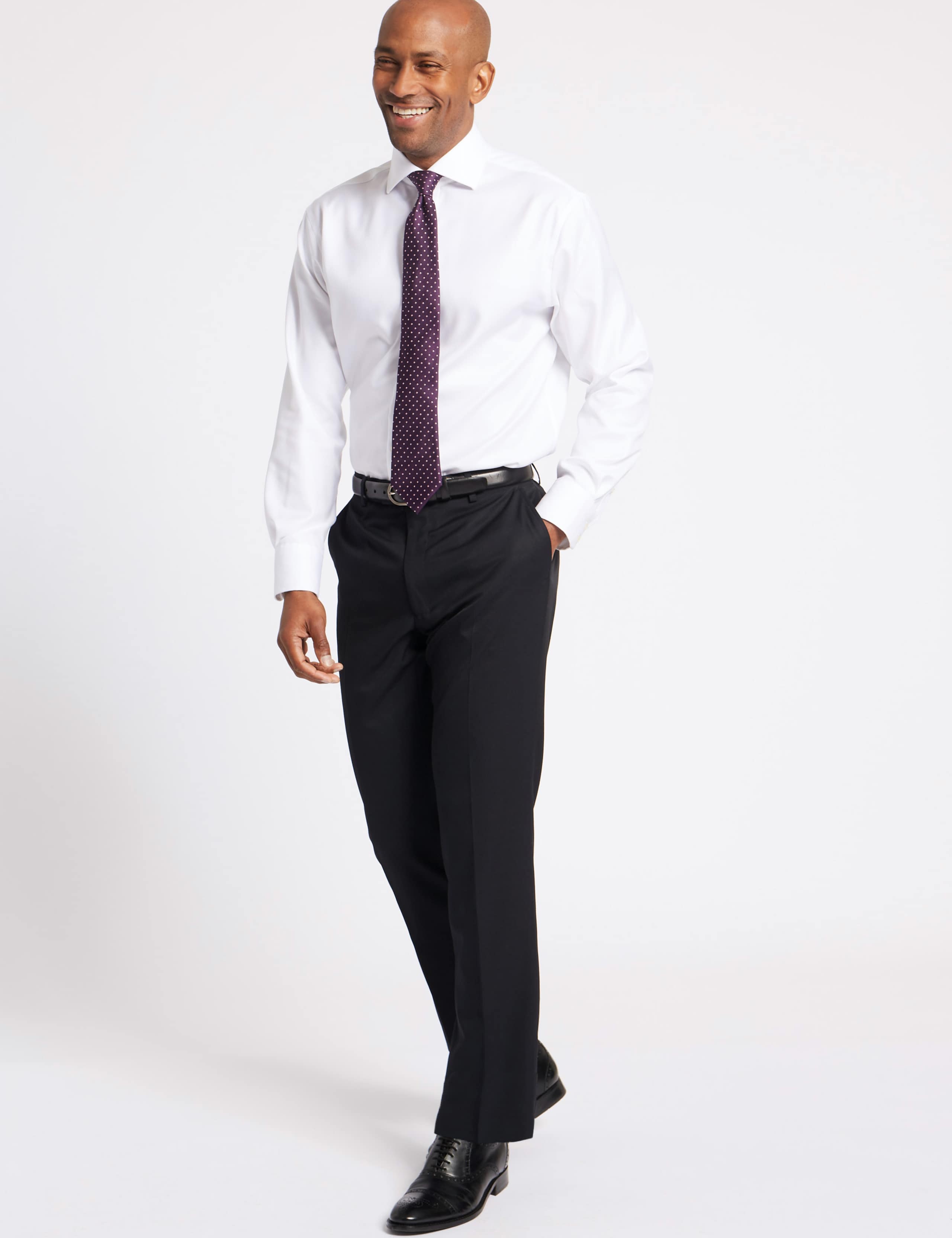 Navy Tailored Fit Trousers 2 of 5