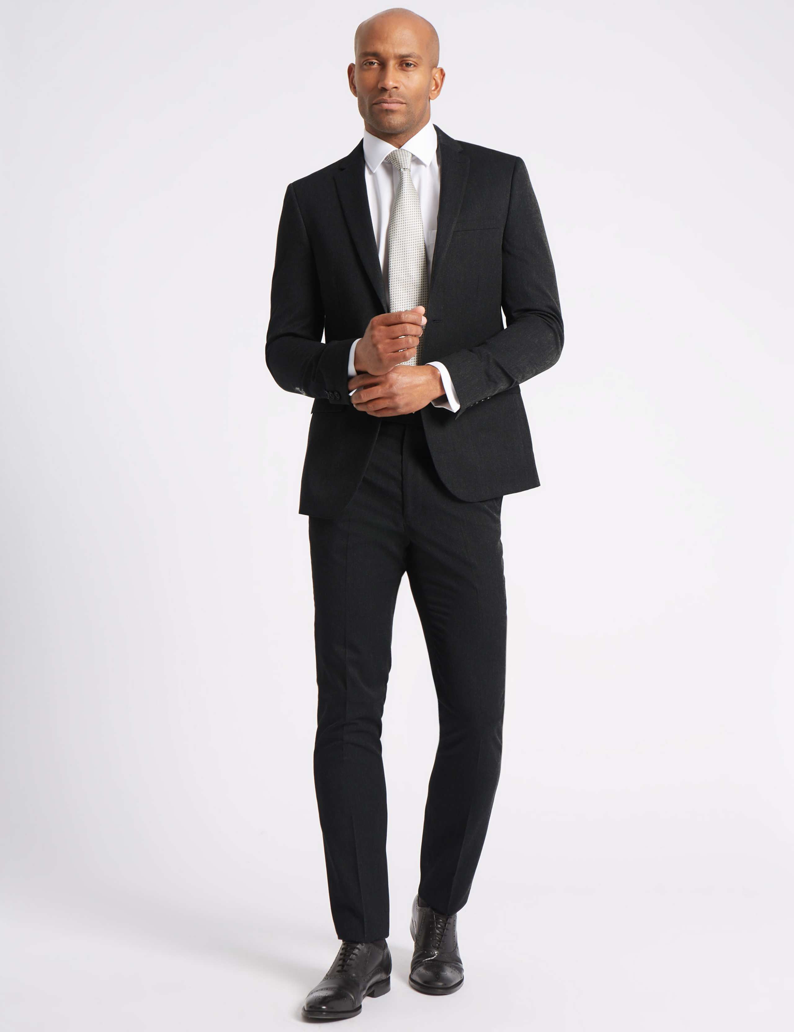 Charcoal Modern Slim Fit Jacket 1 of 8