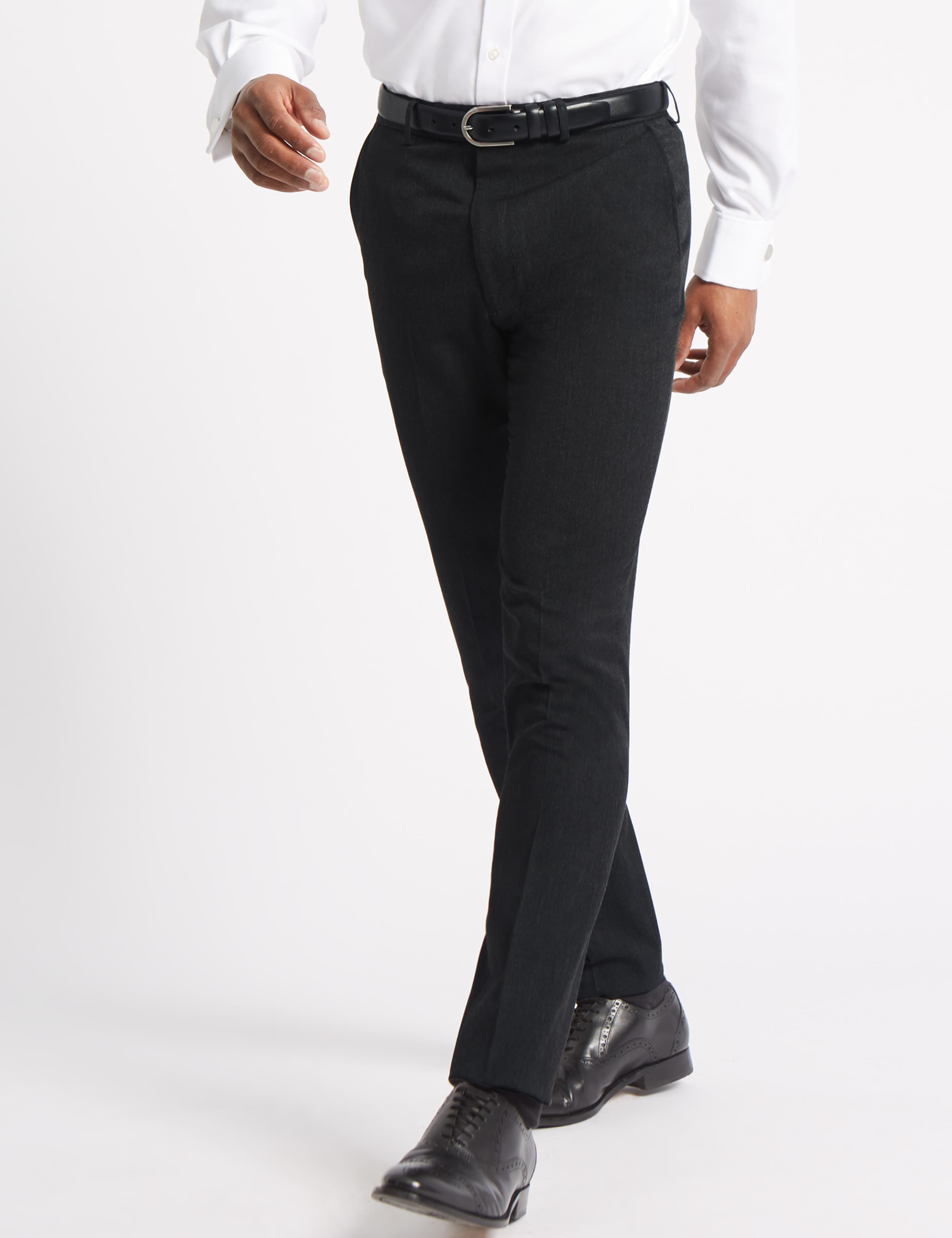 Charcoal Modern Slim Fit Trousers 3 of 5