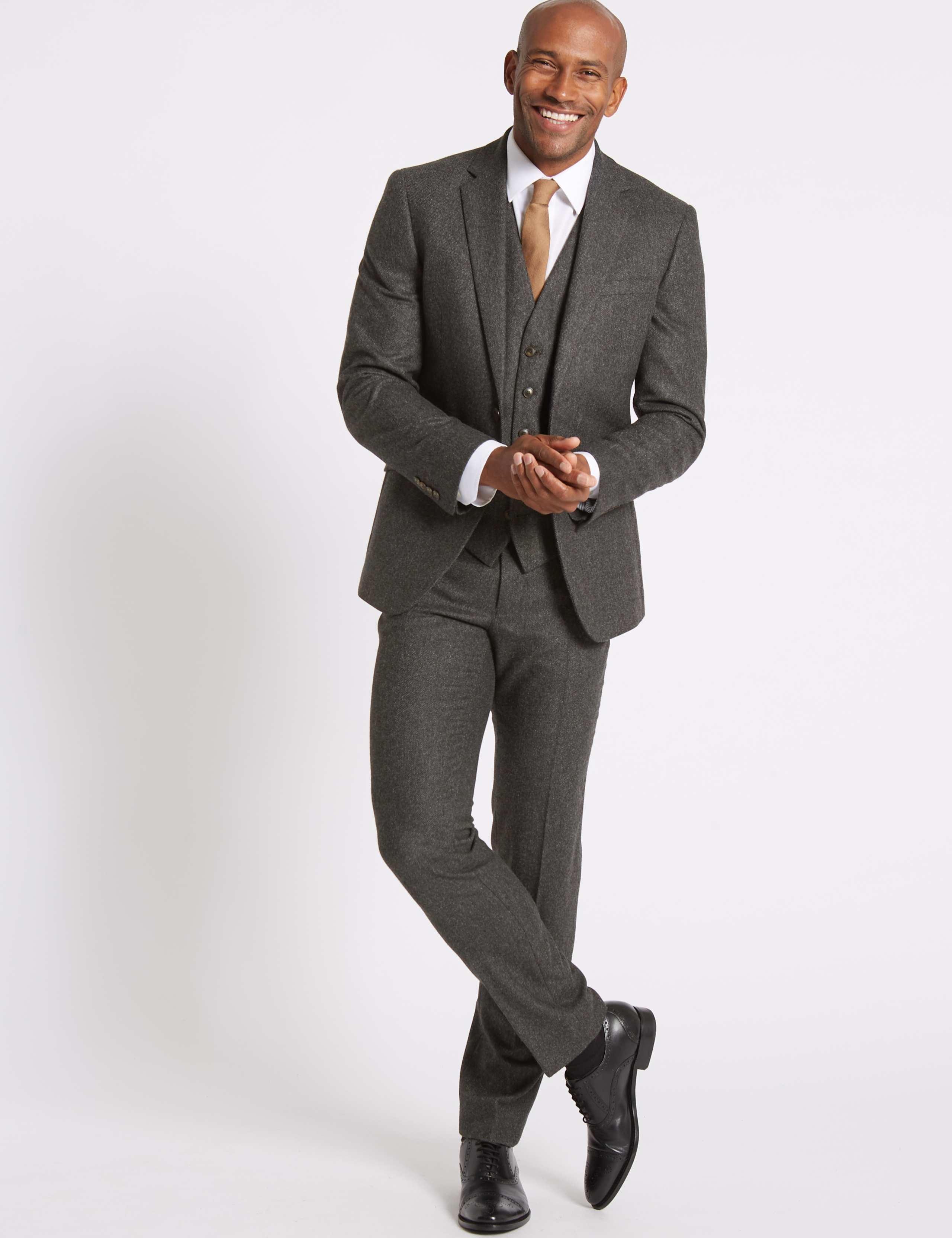 Charcoal Textured Slim Fit Jacket 1 of 9